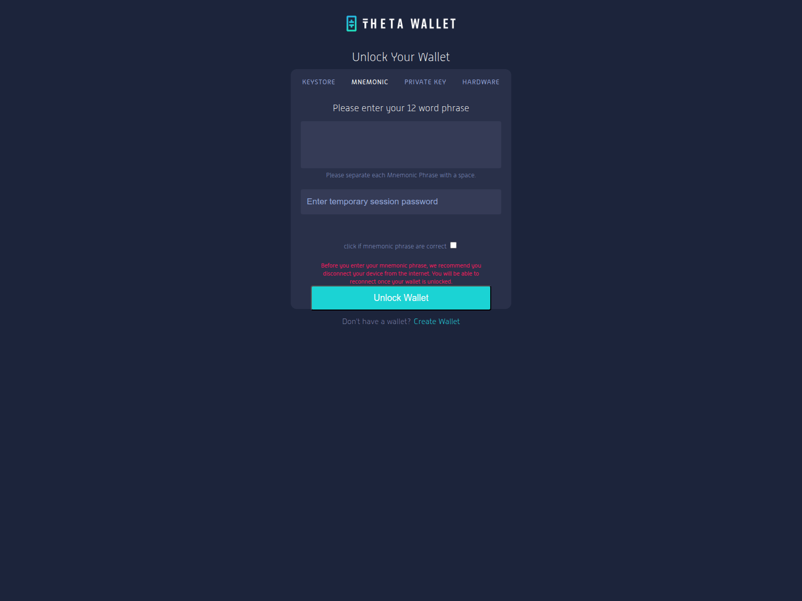 Screenshot of www.thetamainnet.network