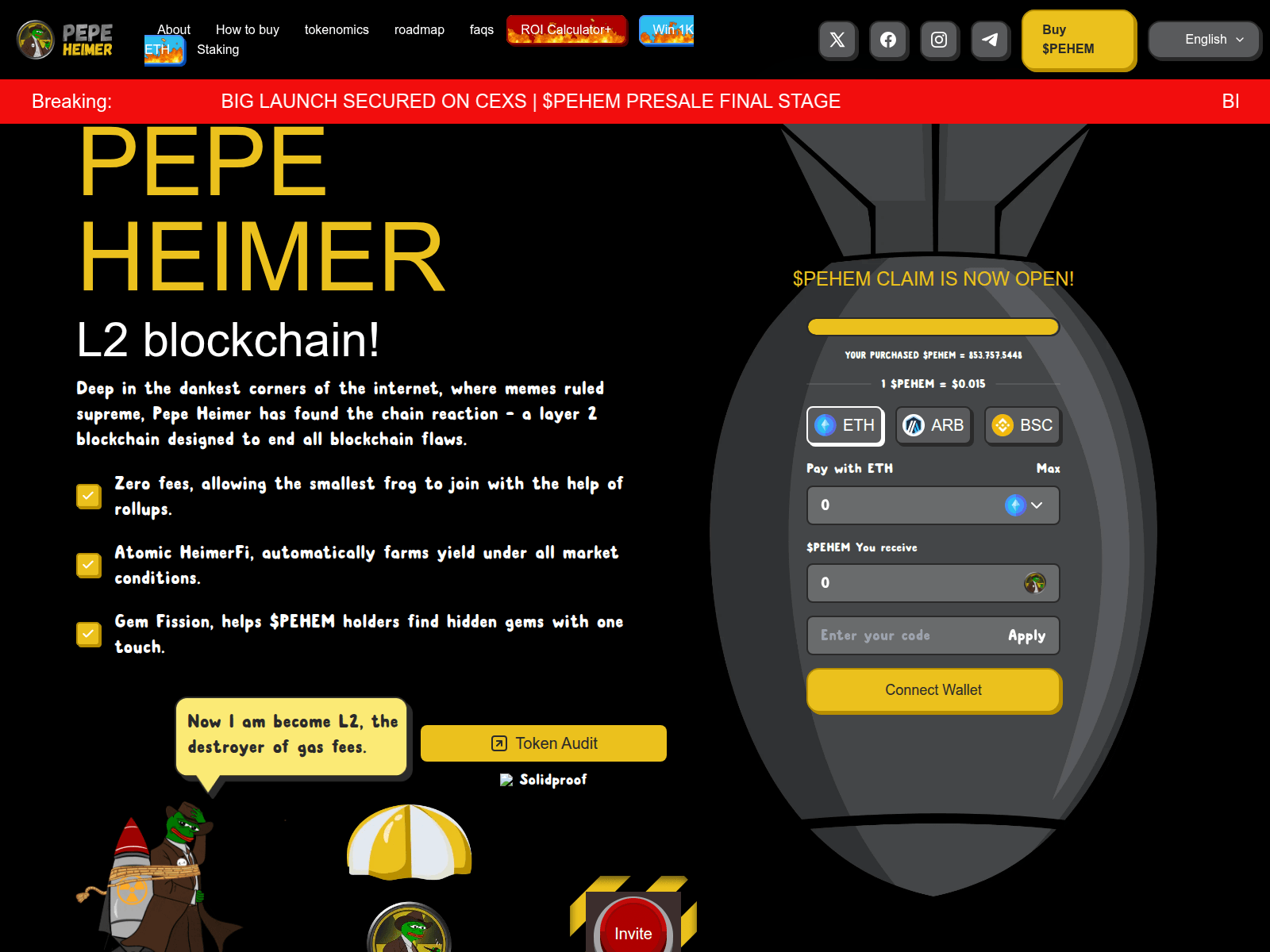 Screenshot of pepeheimer-claim.pages.dev