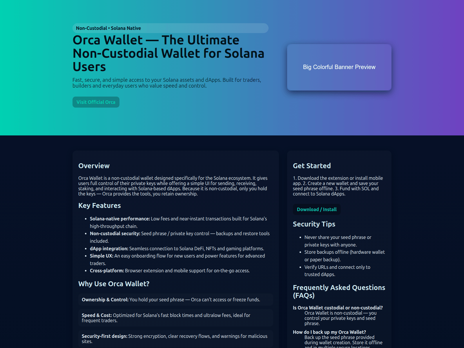 Screenshot of setup-orca-wallet-io.pages.dev