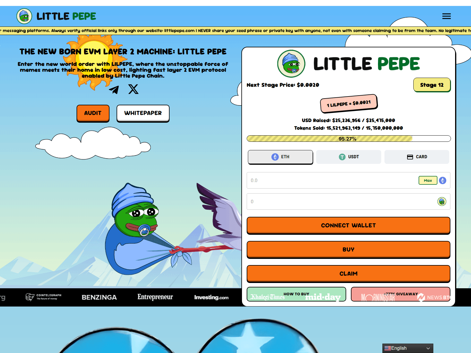 Screenshot of littlepepe-token.pages.dev