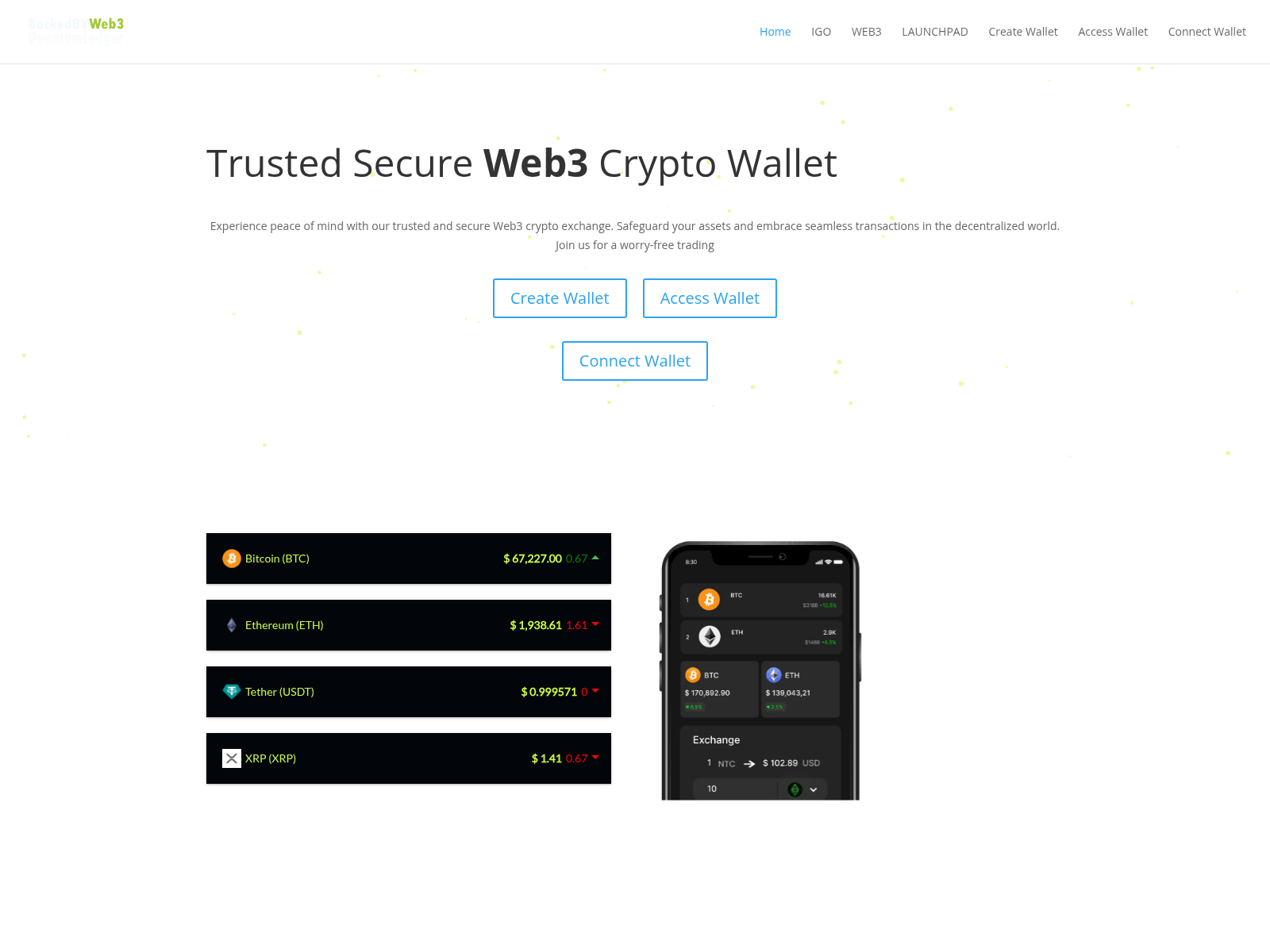 Screenshot of backedupweb3quantumledger.com