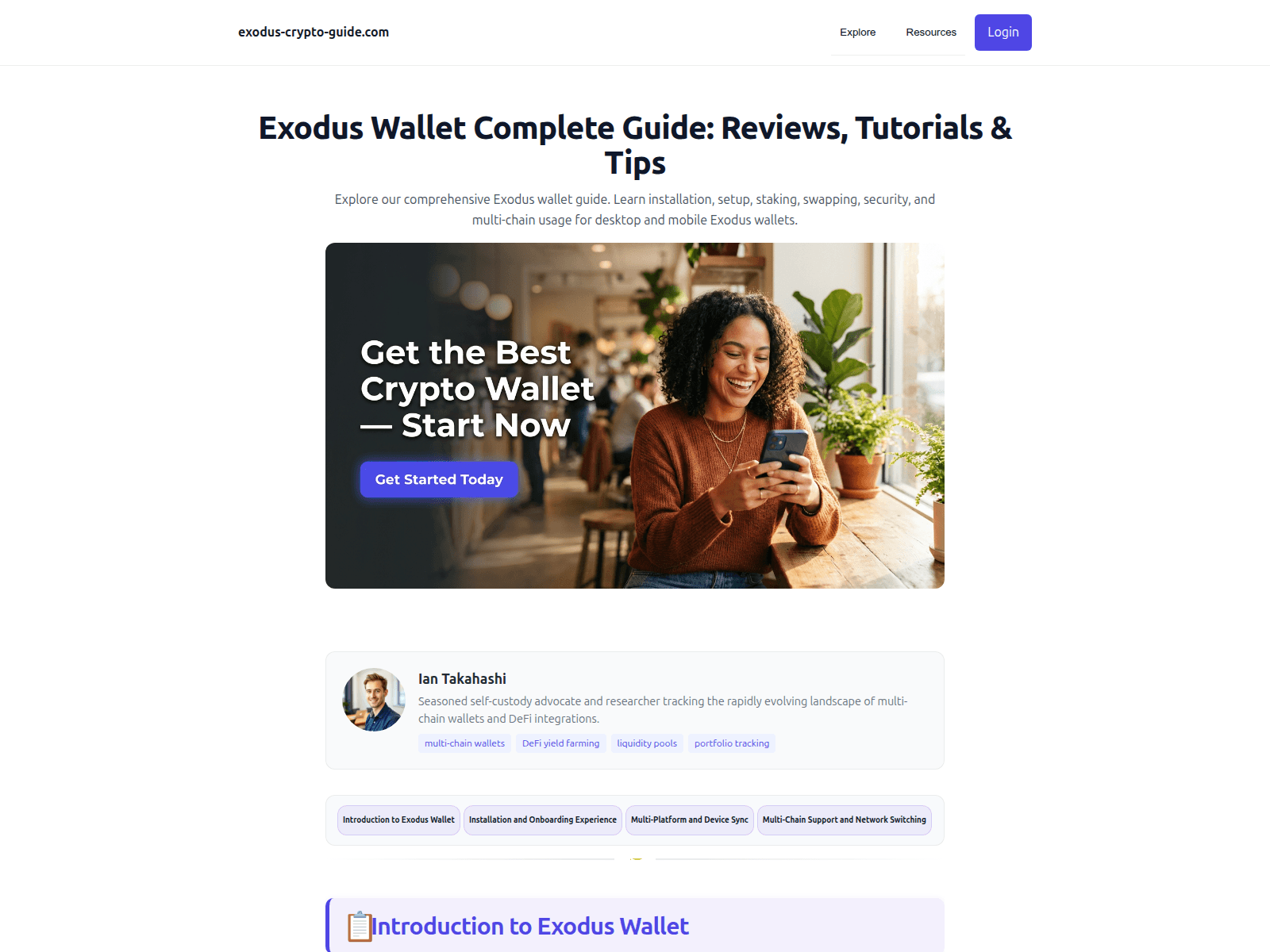 Screenshot of exodus-crypto-guide.com