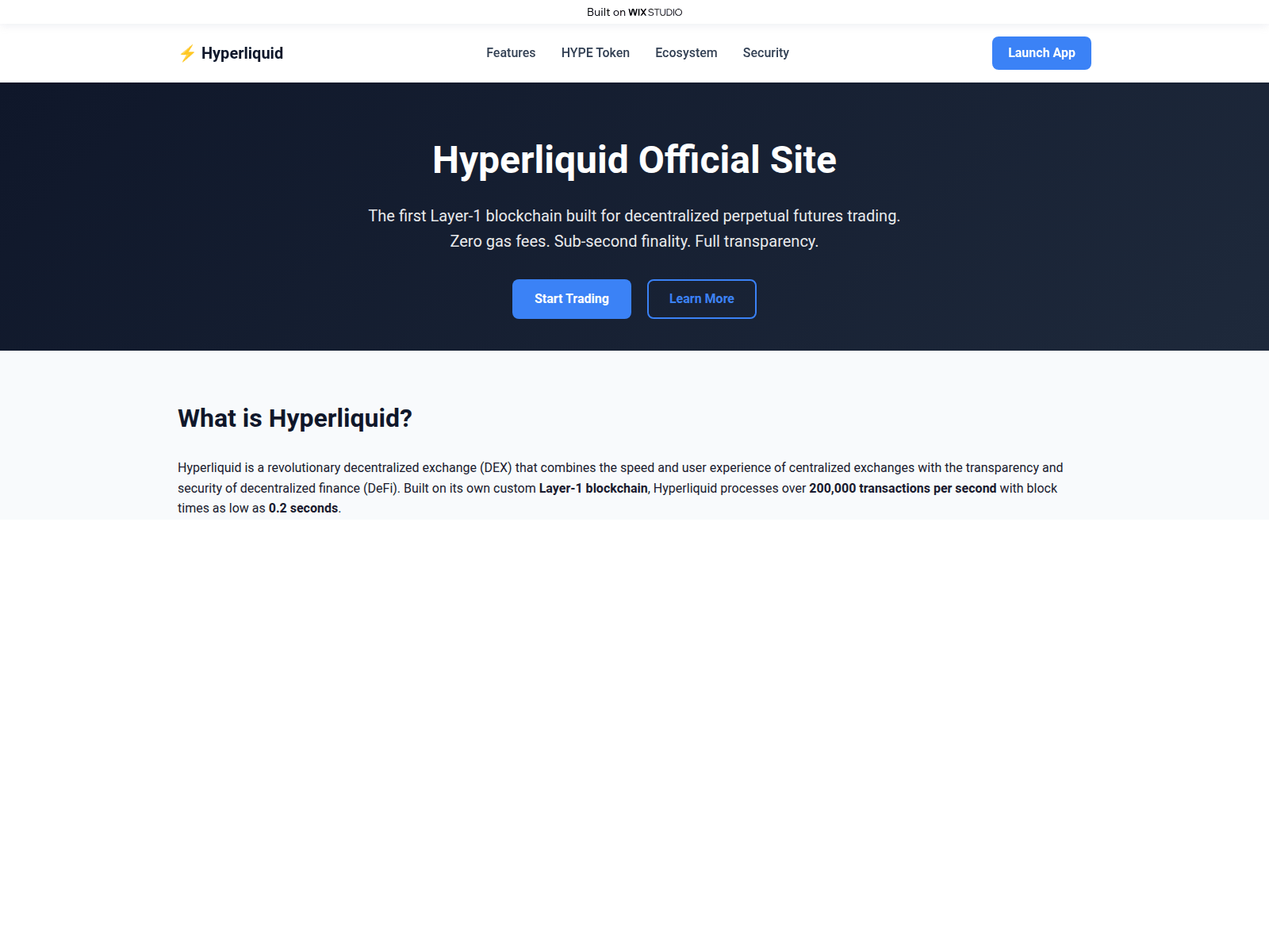 Screenshot of homepage-hyprliqid.wixstudio.com