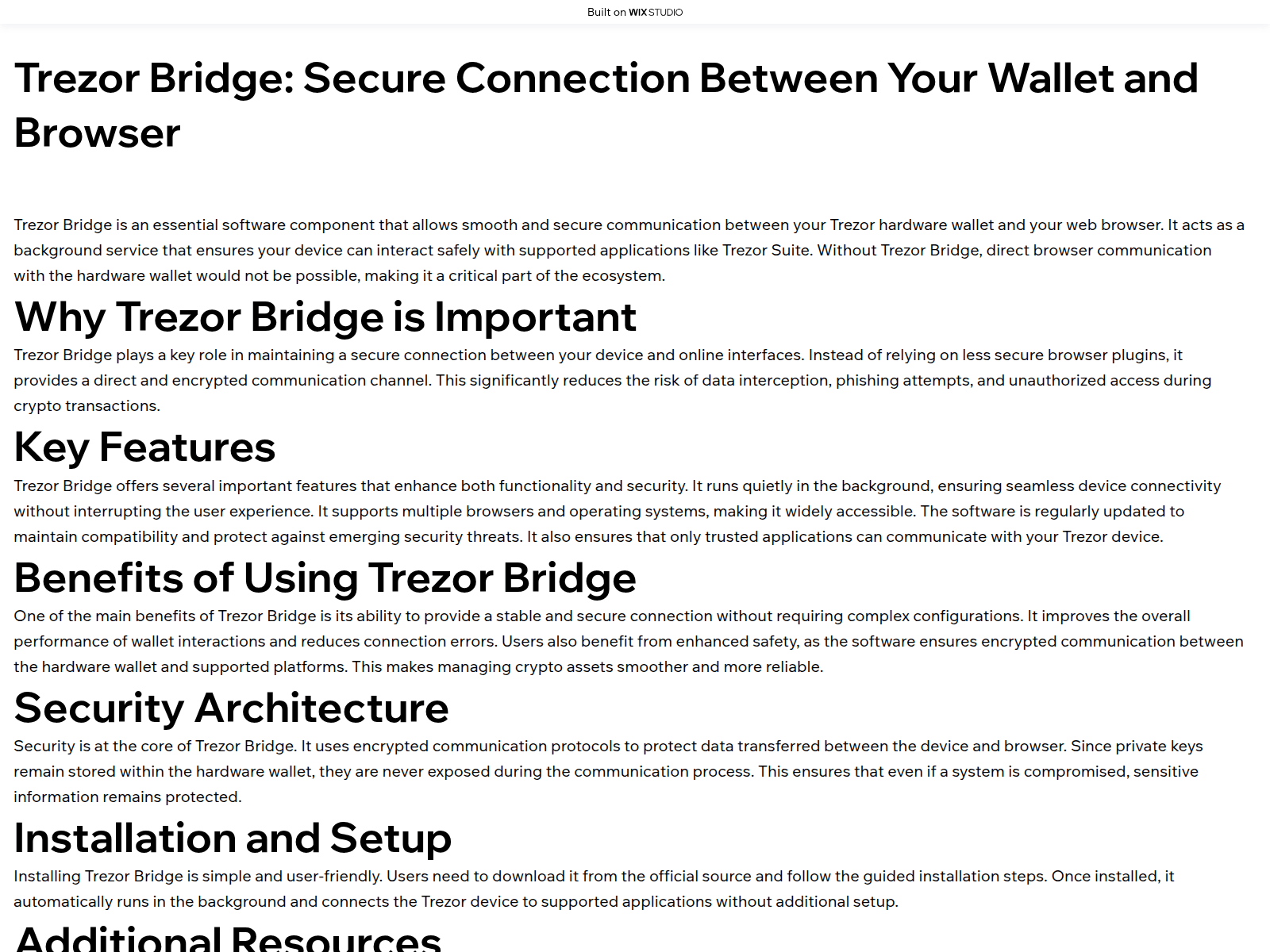 Screenshot of studio-bridge.wixstudio.com
