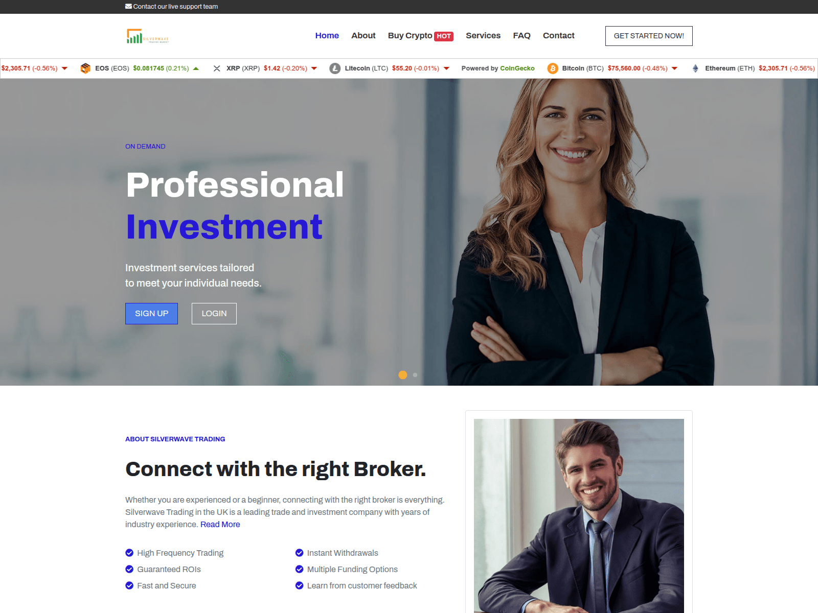 Screenshot of app.silverwavetradingmarkets.com