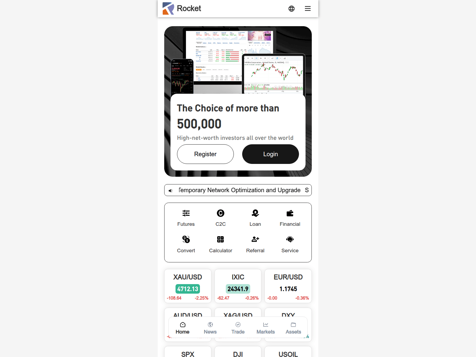 Screenshot of rocketclouds.cc