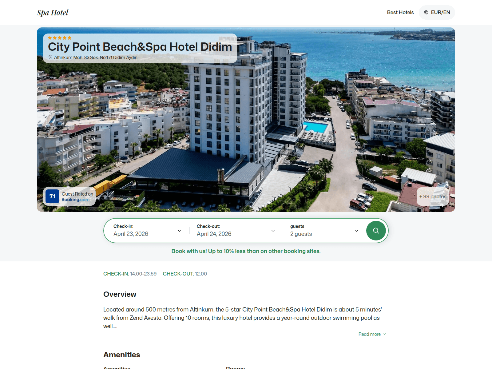 Screenshot of citypotbeach.spahotel.guru
