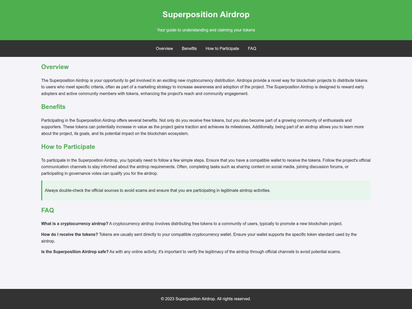 Screenshot of airdropsuperposition.live