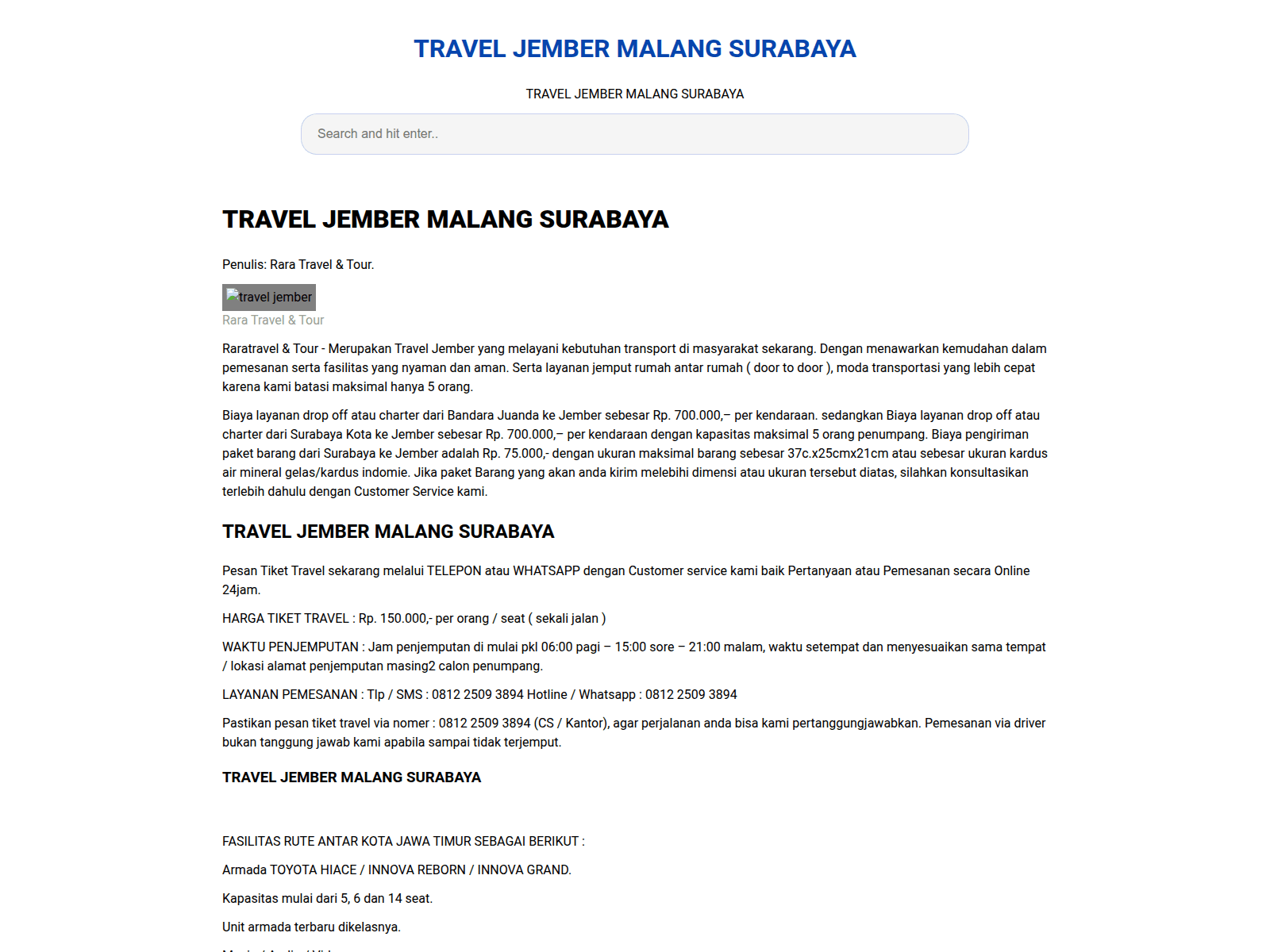 Screenshot of raratravel.pages.dev