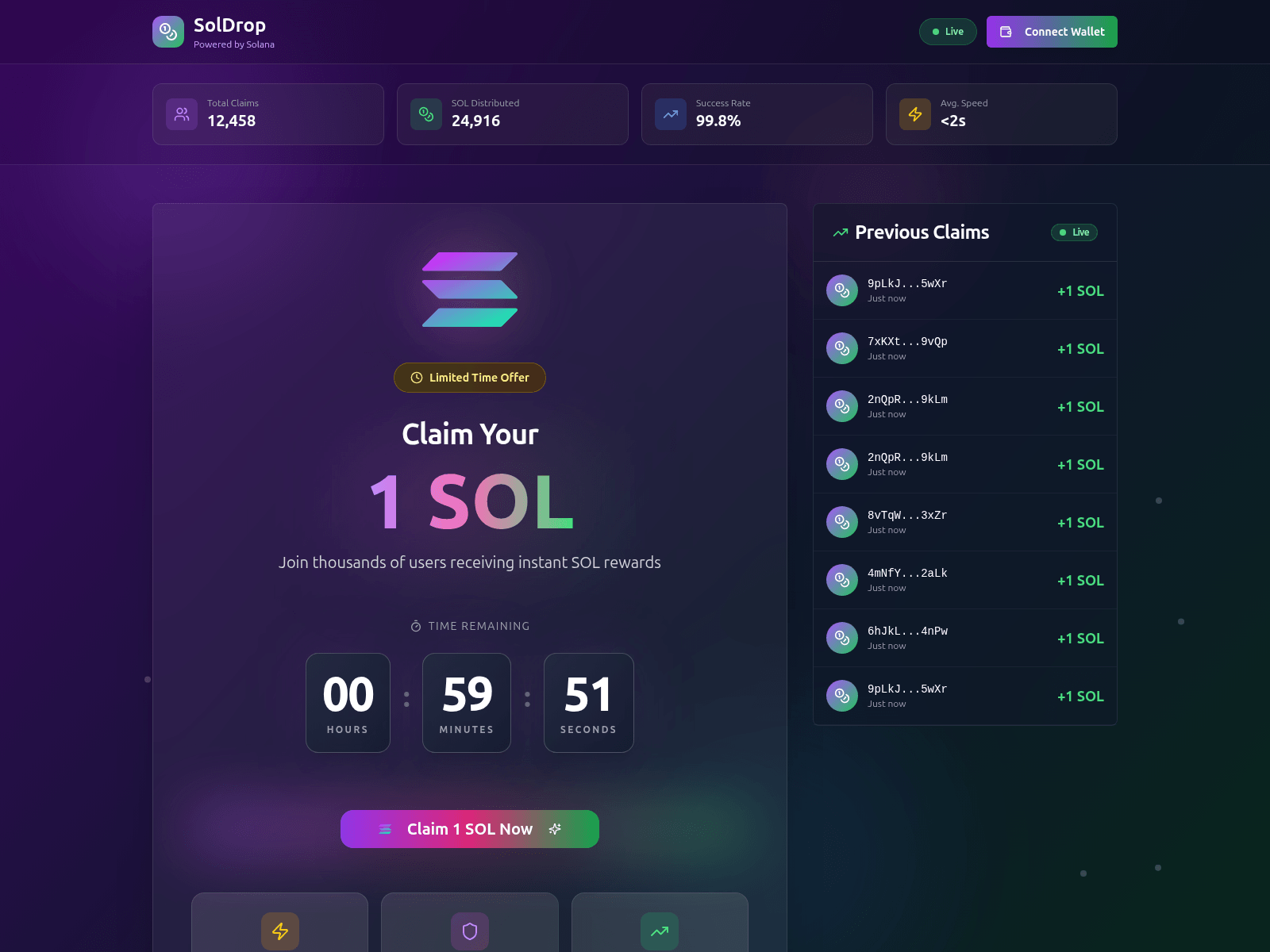 Screenshot of solsdrops.pages.dev
