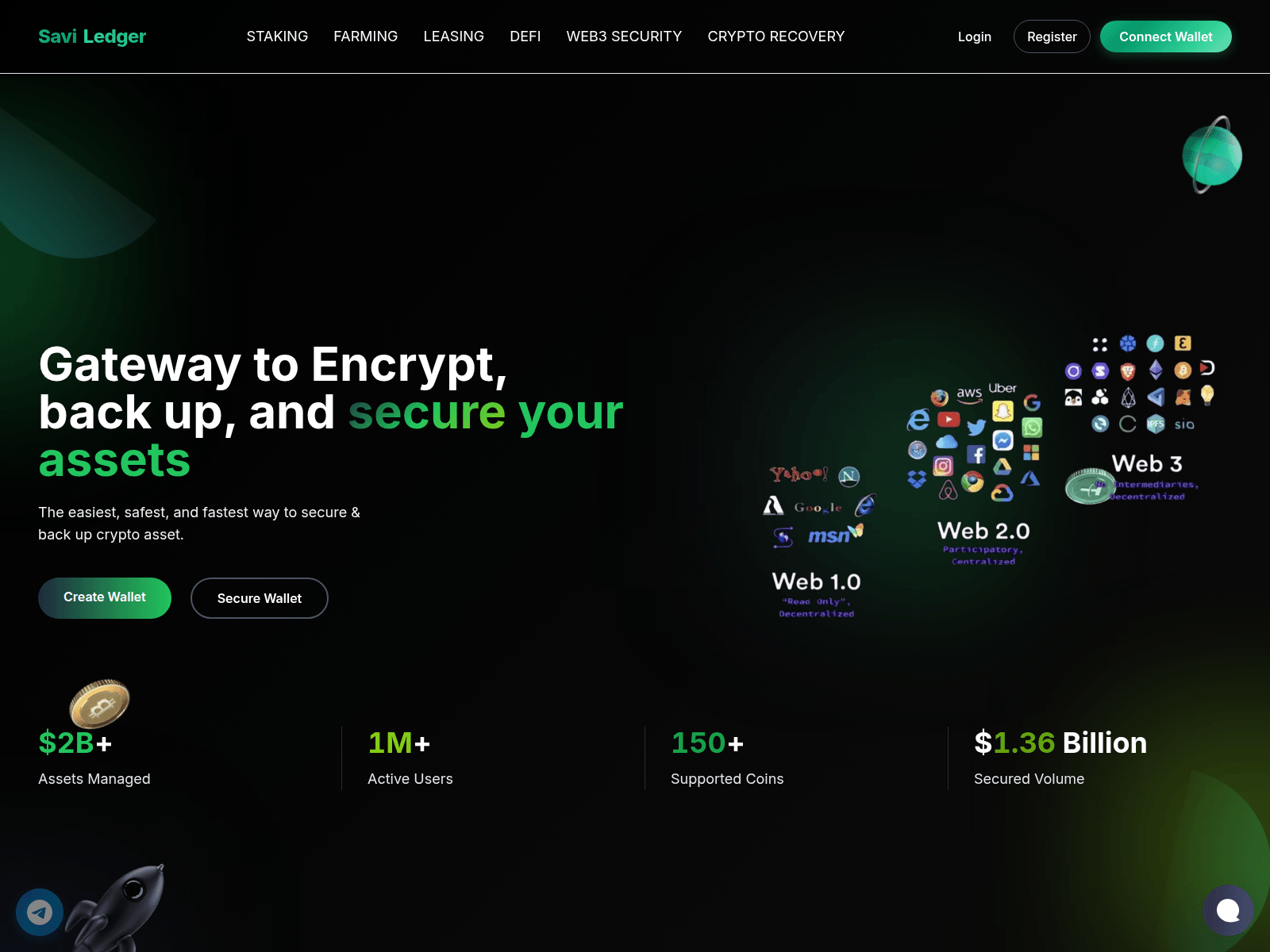 Screenshot of saviledger.com