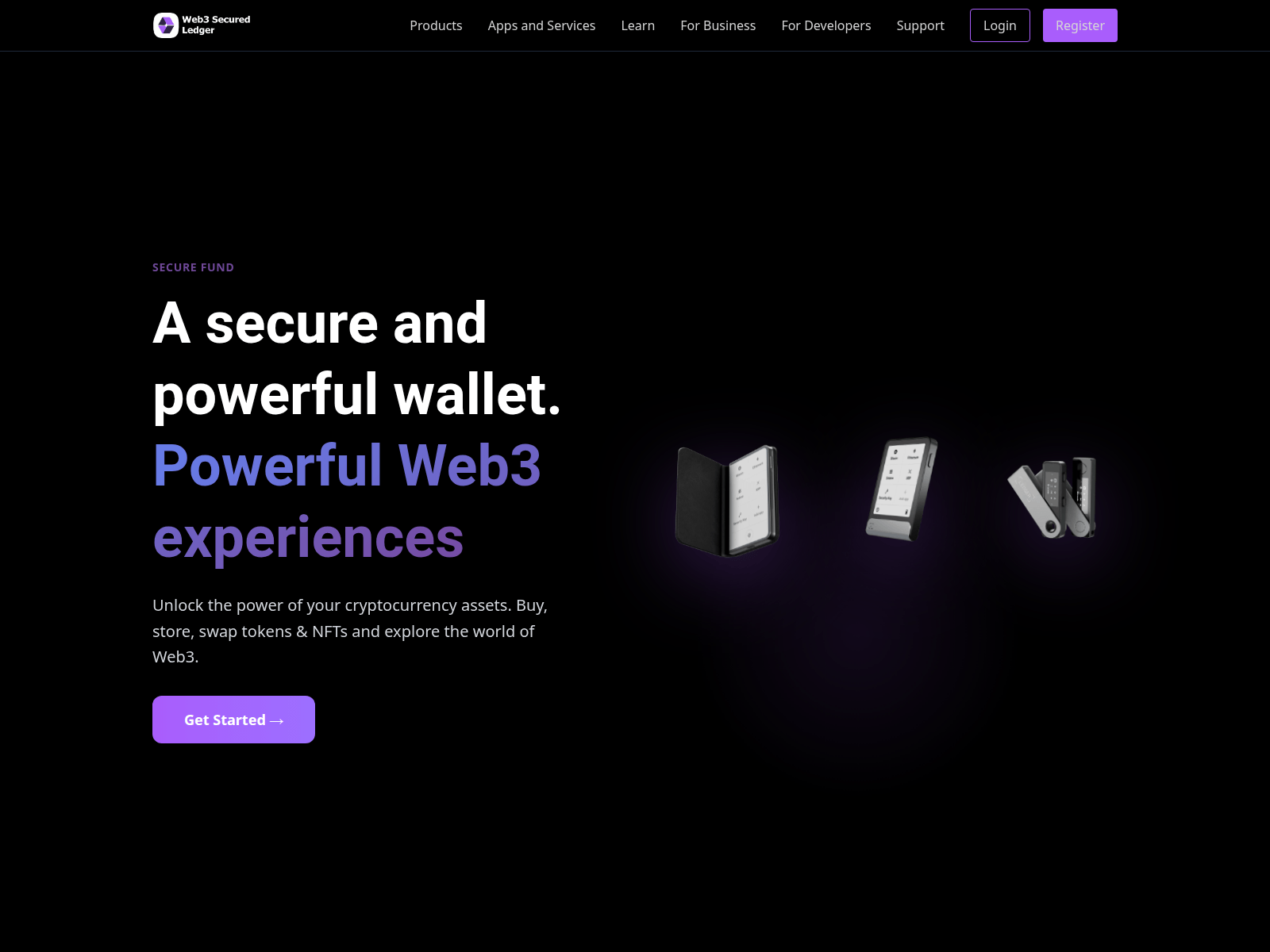 Screenshot of web3securedledger.com