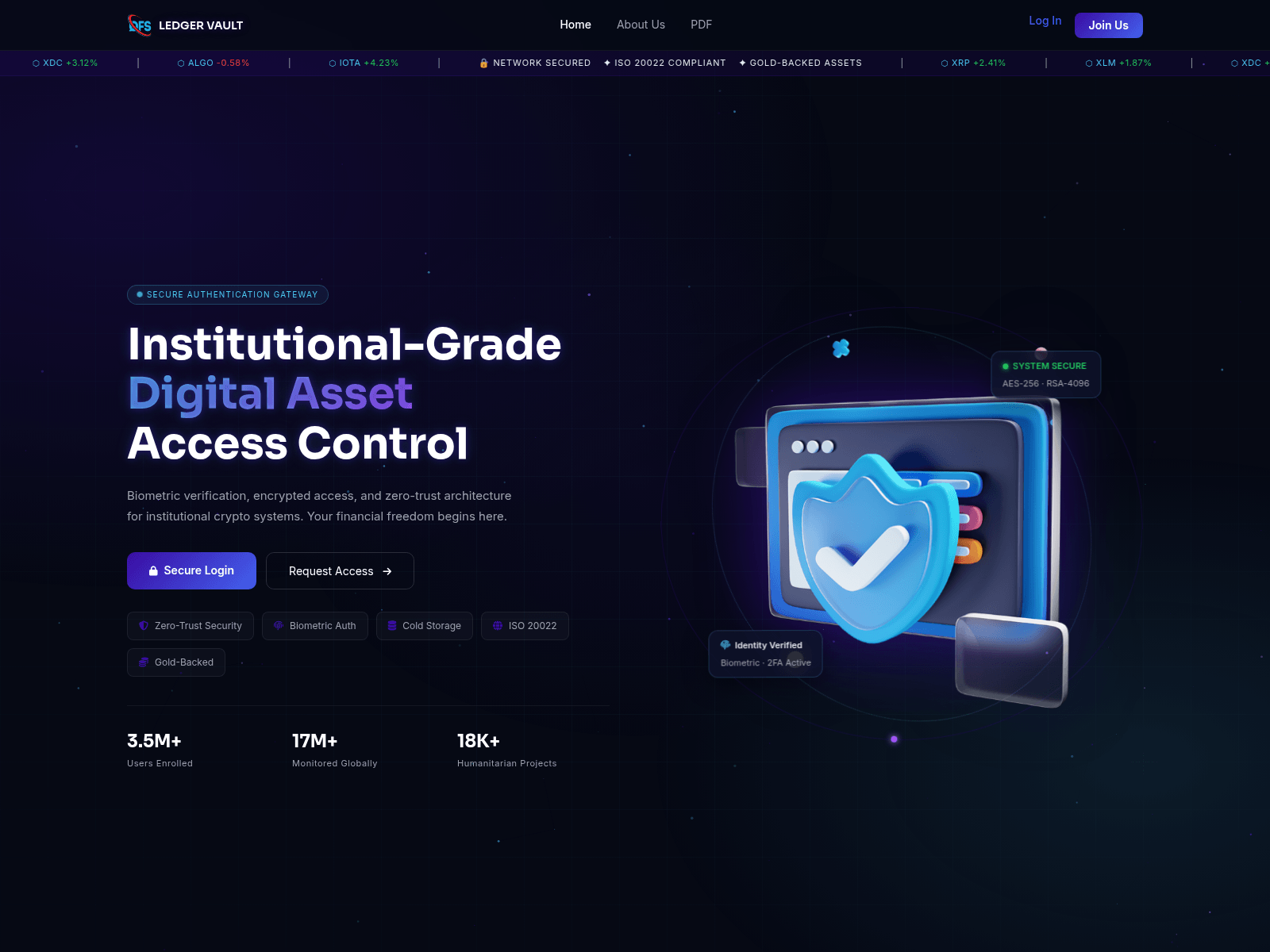 Screenshot of qfsledgervault.global