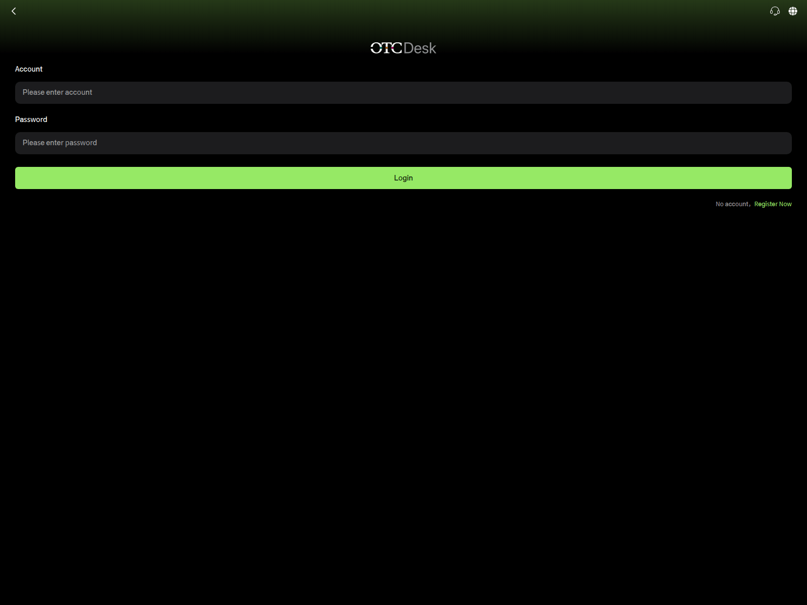 Screenshot of otcdeskcrypto.com