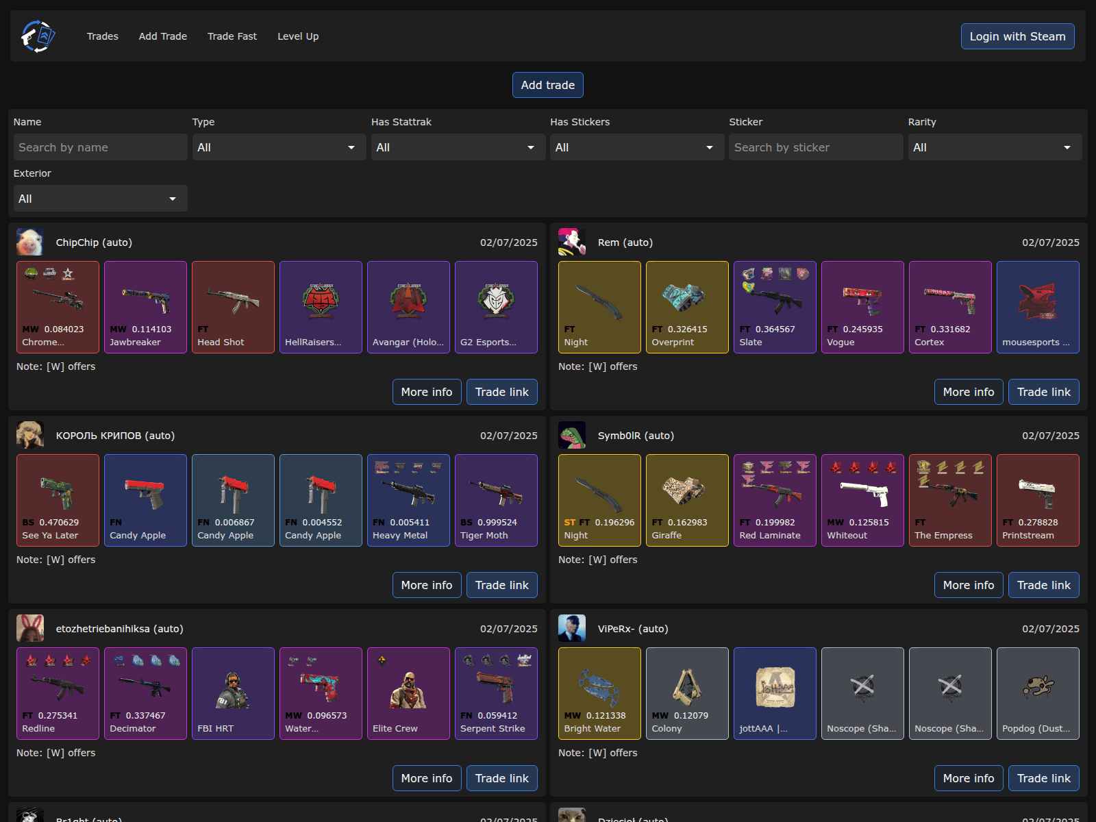 Screenshot of steamtradershub.com
