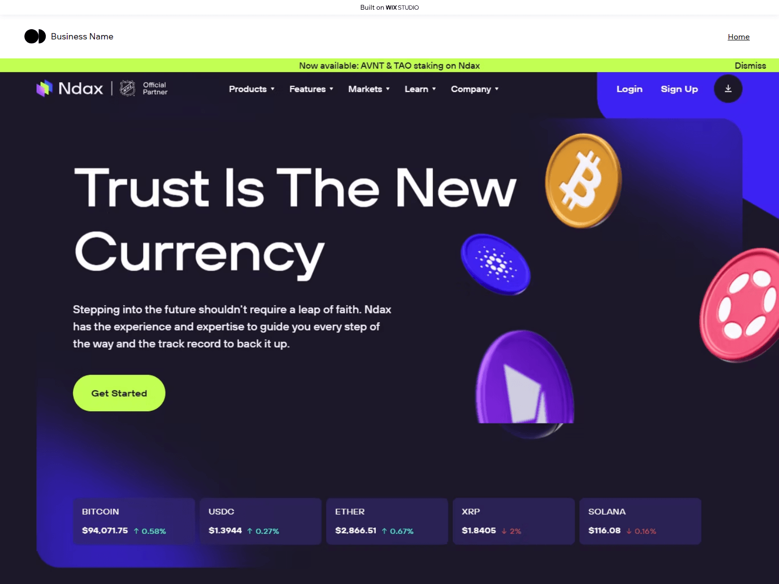 Screenshot of ndaxxnav.wixstudio.com