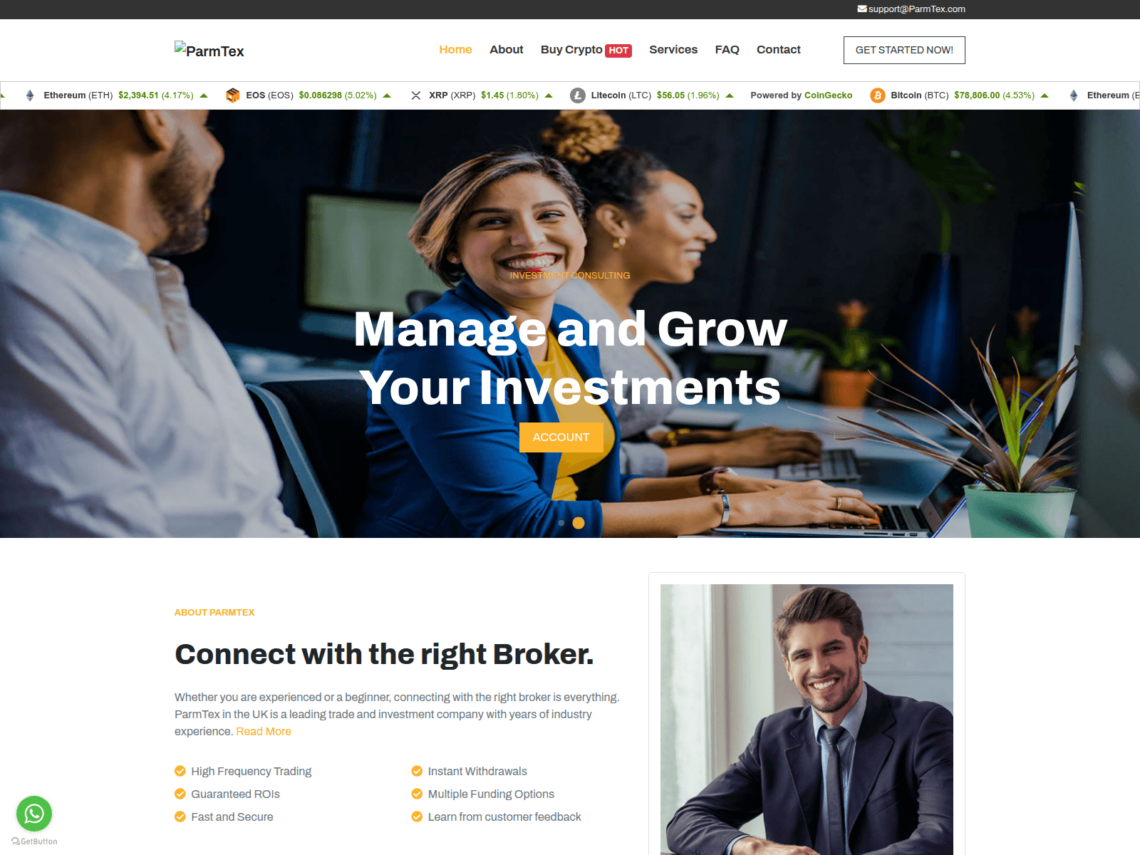 Screenshot of parmtex.com