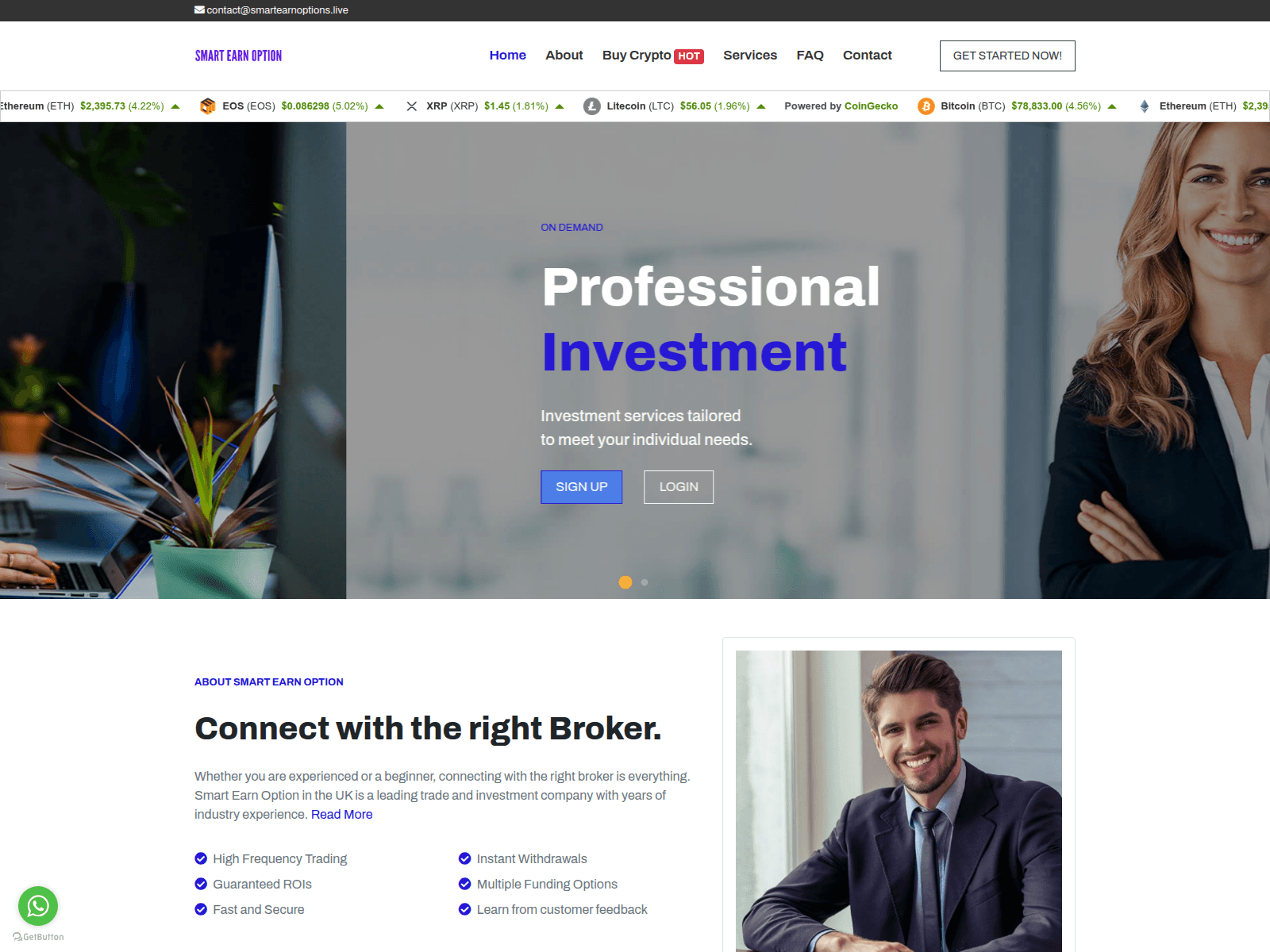 Screenshot of smartearnoptions.live