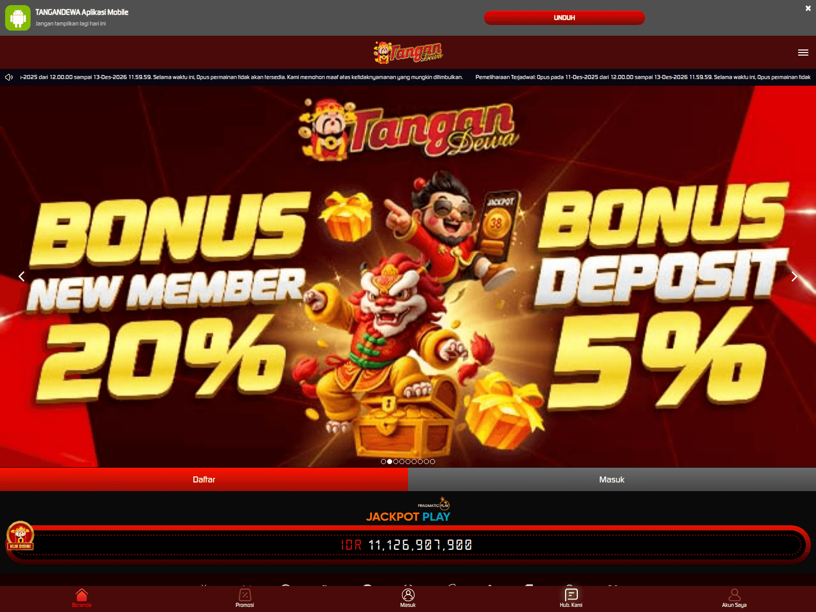 Screenshot of tangandewamerah.store