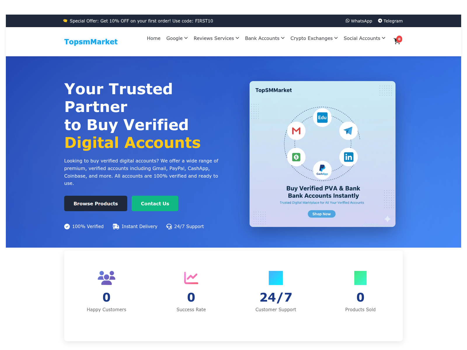 Screenshot of topsmmarket.com