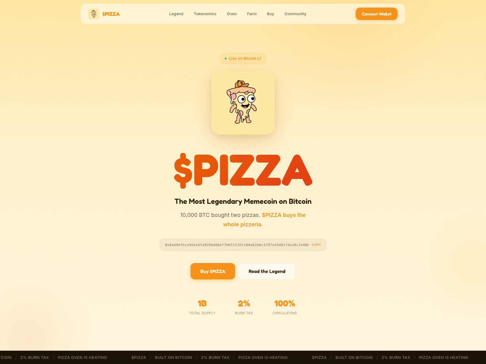 Screenshot of pizza-token.pages.dev
