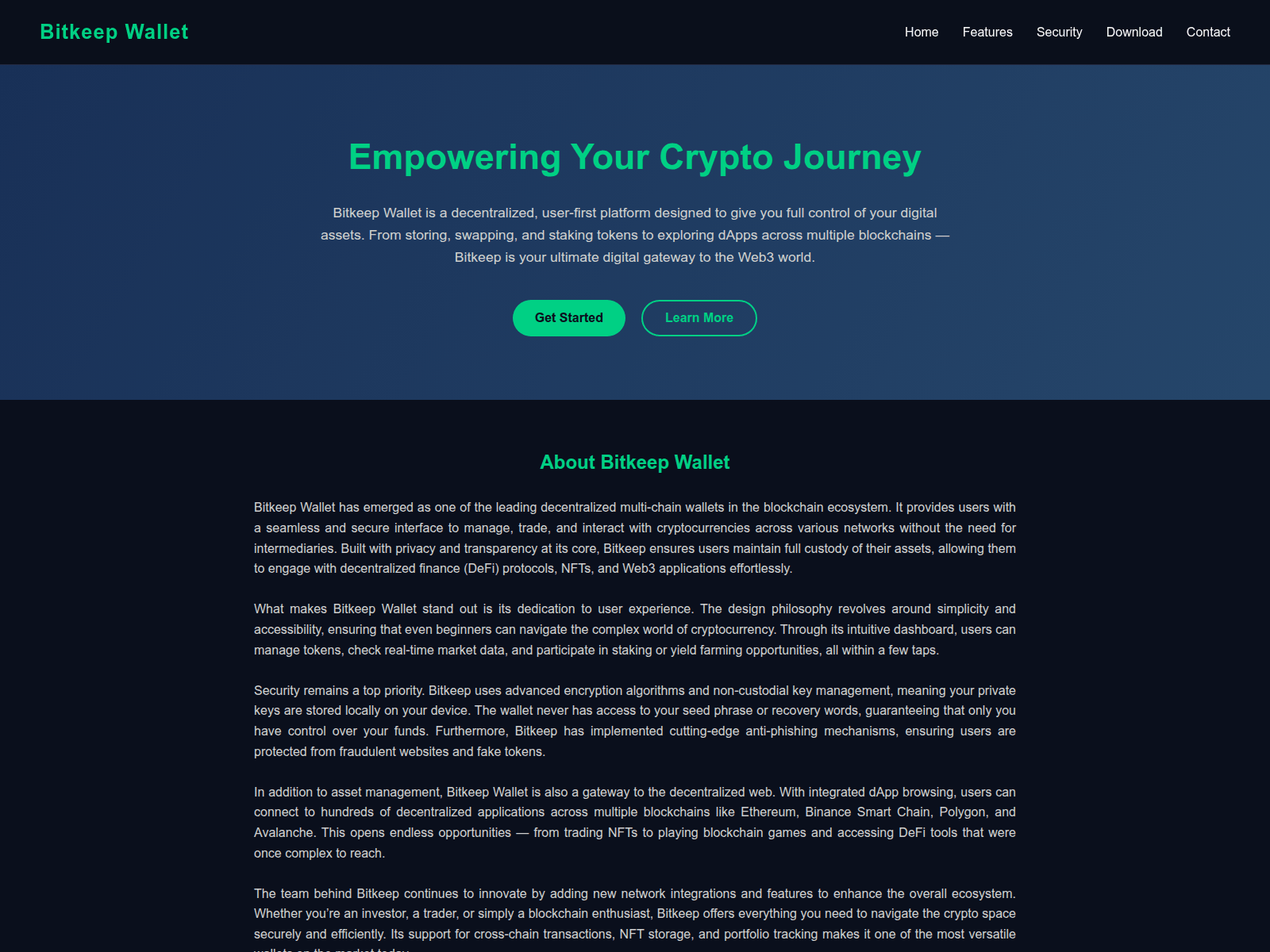 Screenshot of bitkeep-wallet-faq.pages.dev