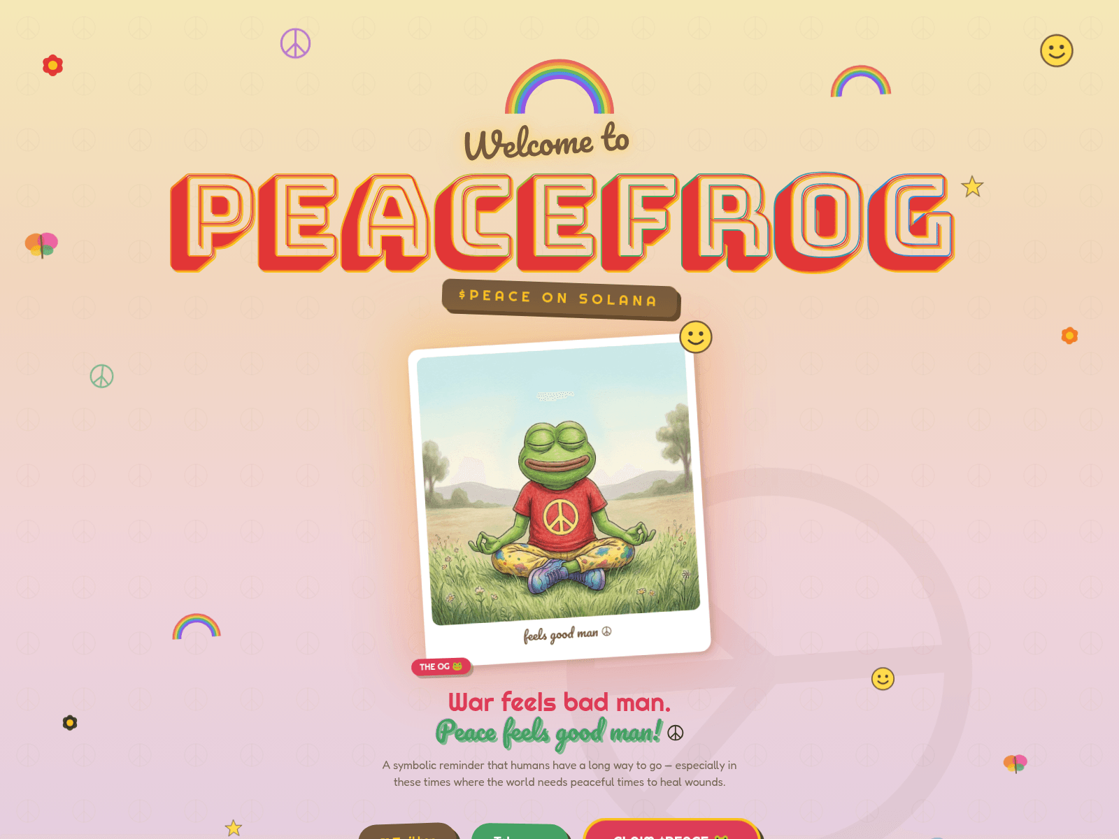 Screenshot of peacefrog.info