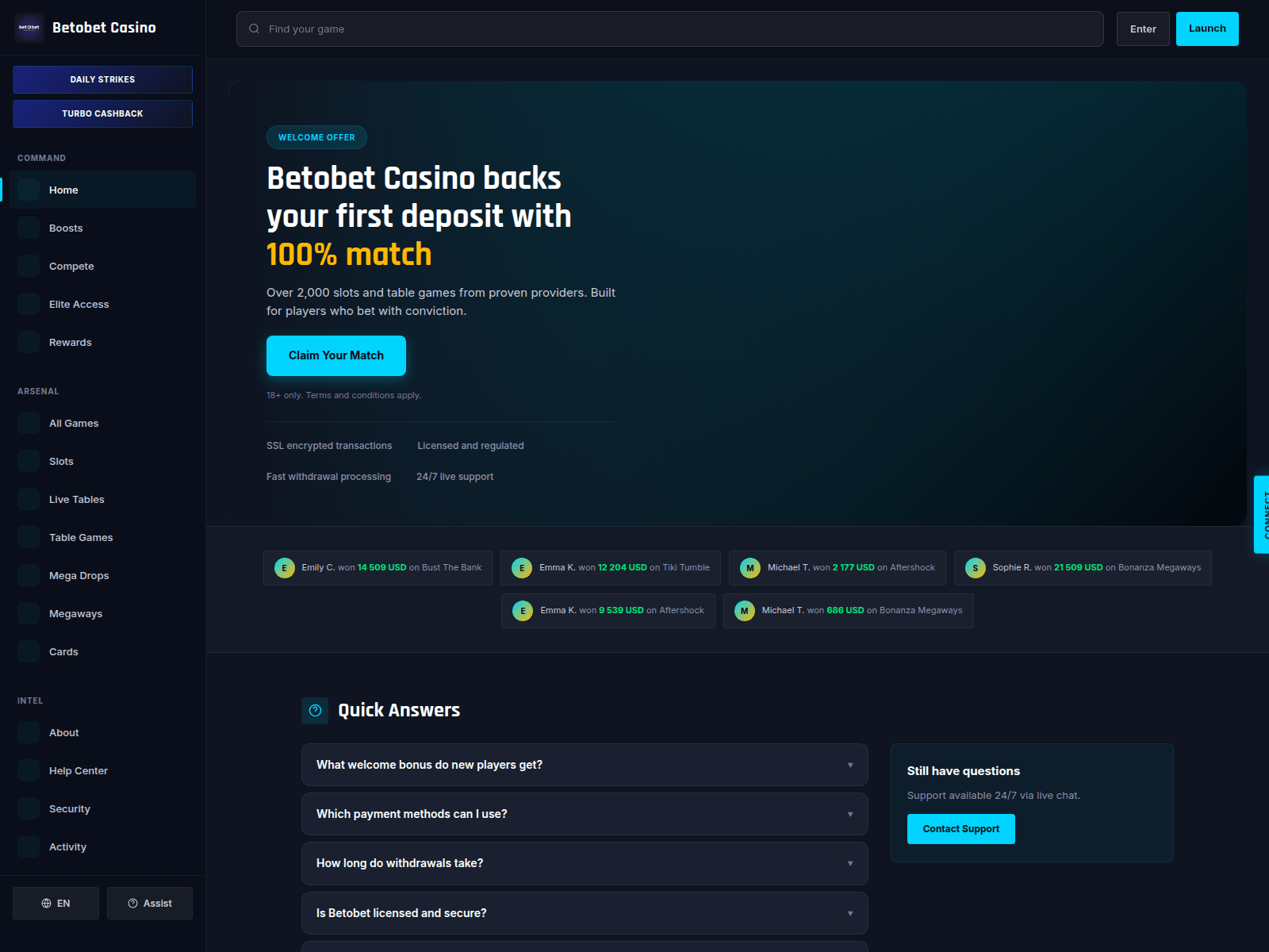 Screenshot of betobet-casino.org