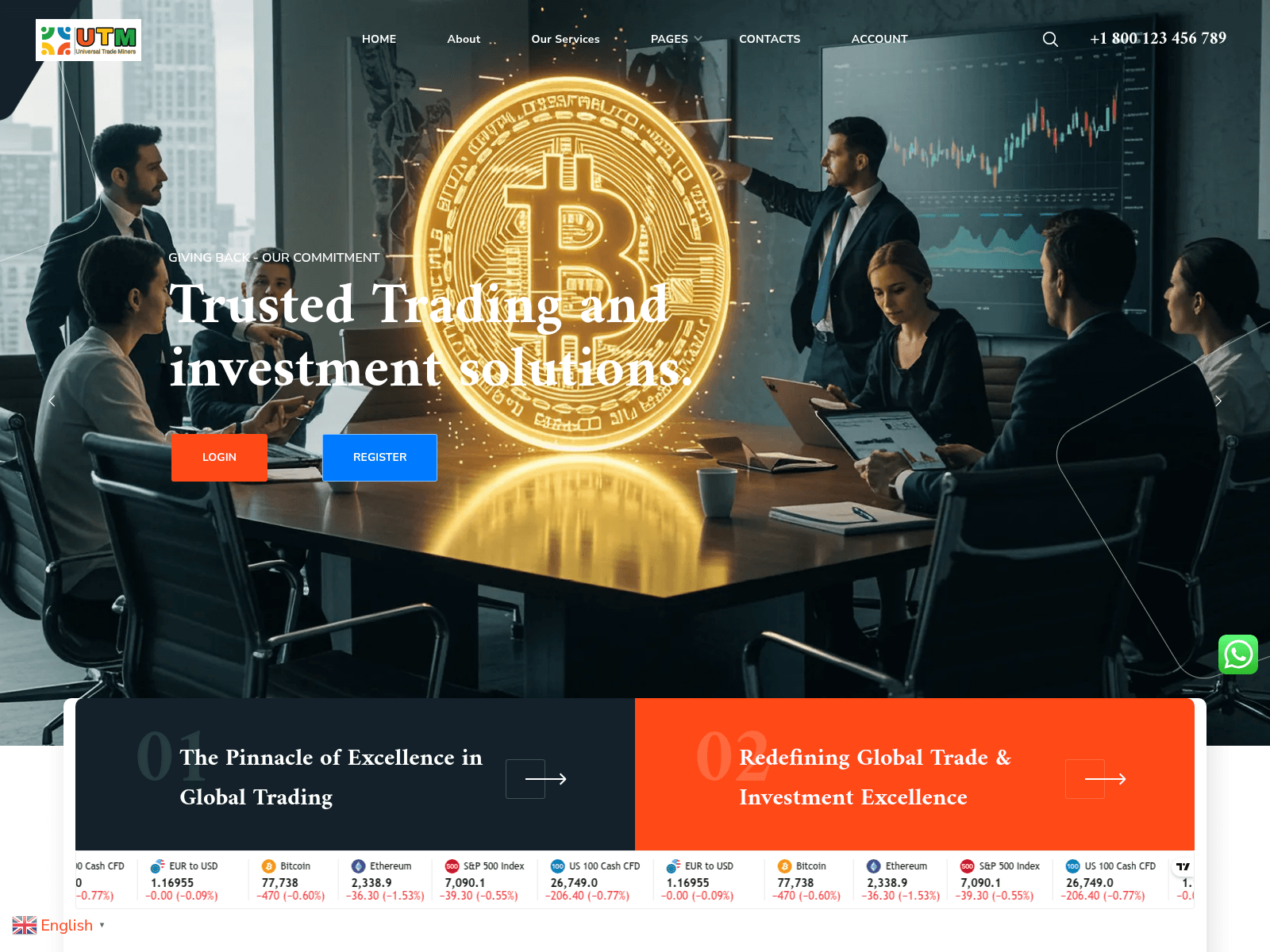 Screenshot of universaltrademiners.com