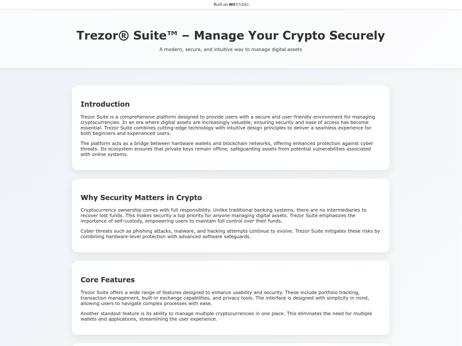 Screenshot of iosuite-trezo.wixstudio.com