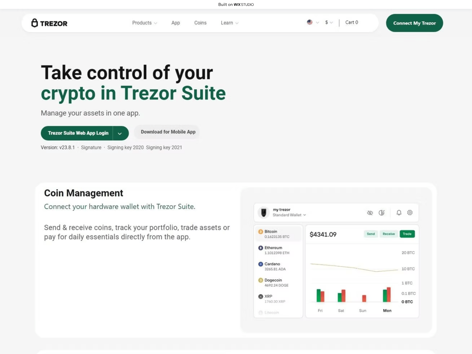 Screenshot of publictrezorsuite.wixstudio.com