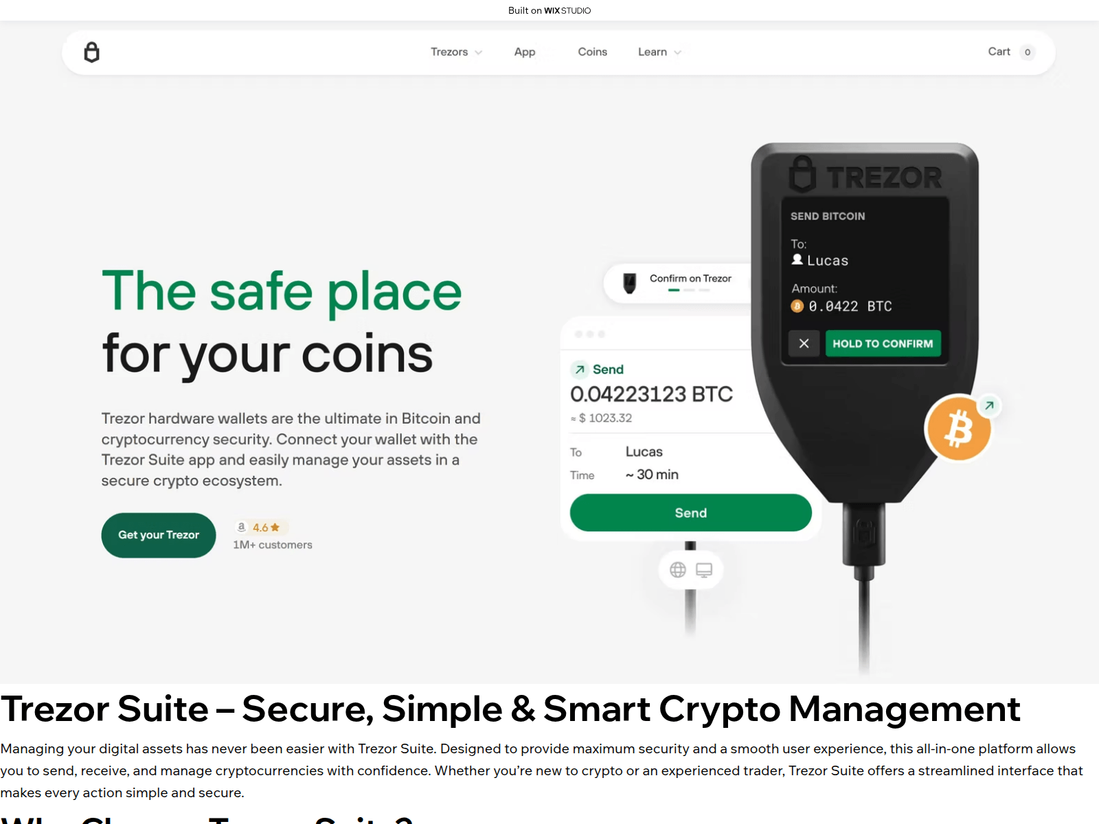 Screenshot of trezosuite-trezxo.wixstudio.com
