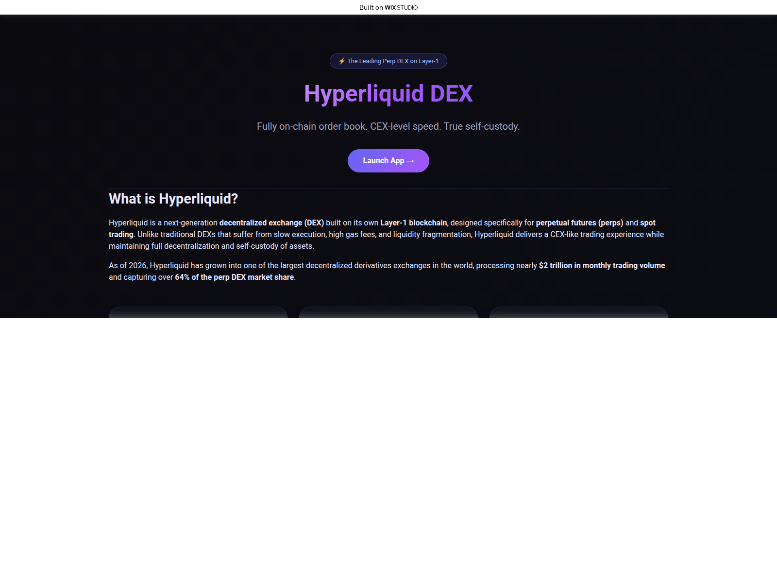 Screenshot of dex-hyperliquid.wixstudio.com