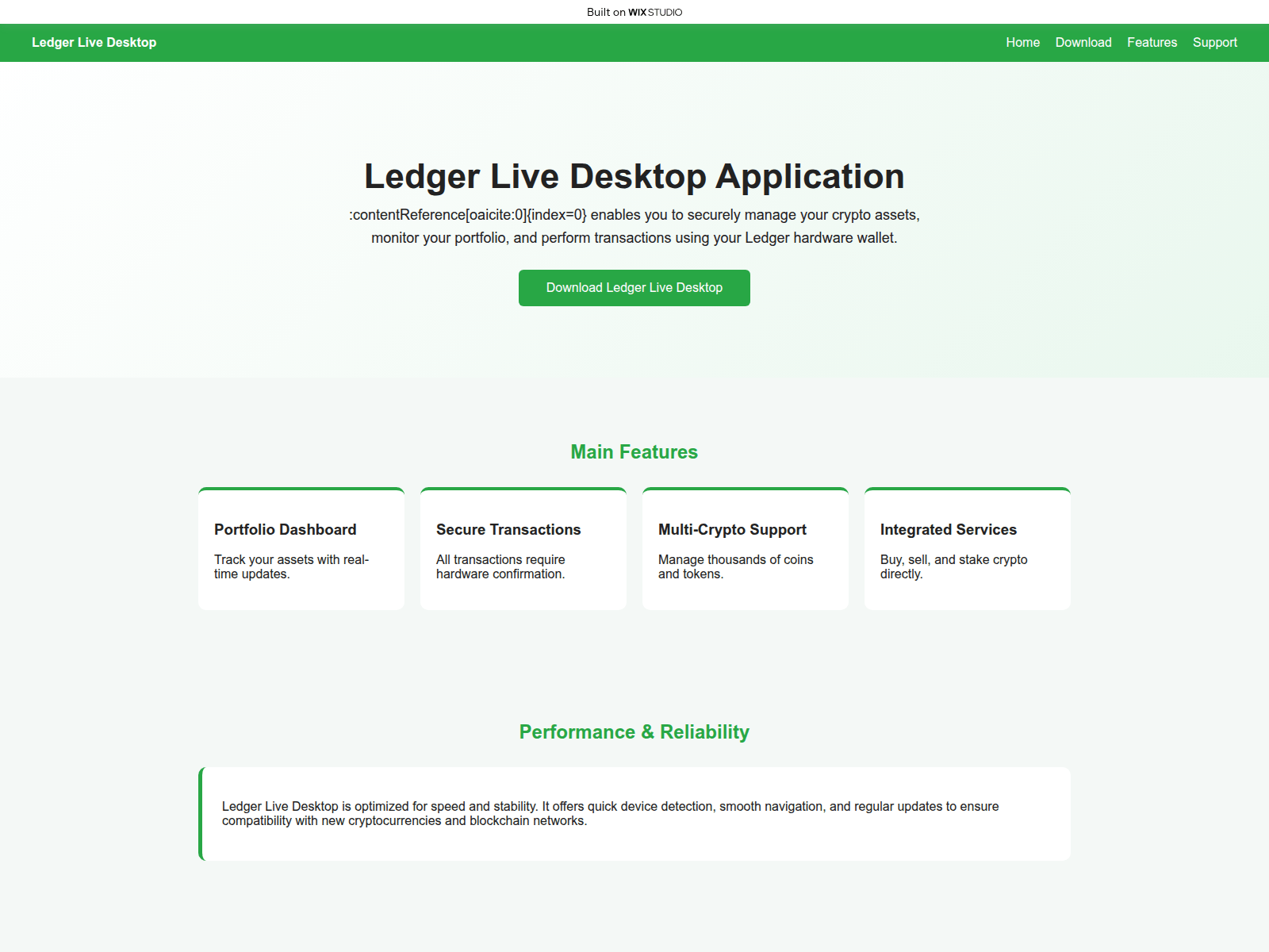 Screenshot of safe-desktoplive.wixstudio.com