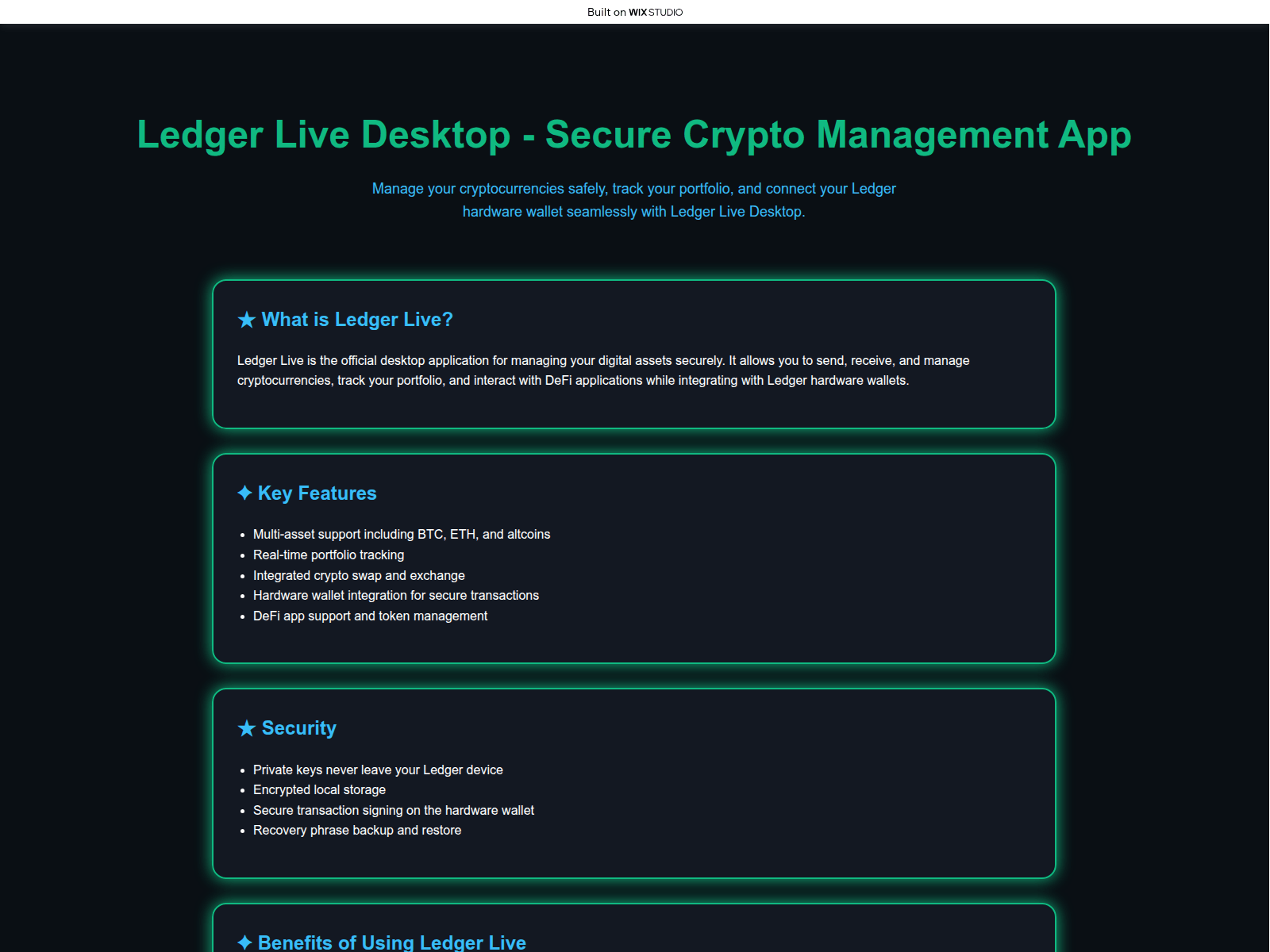 Screenshot of ledgrelive-desktop.wixstudio.com