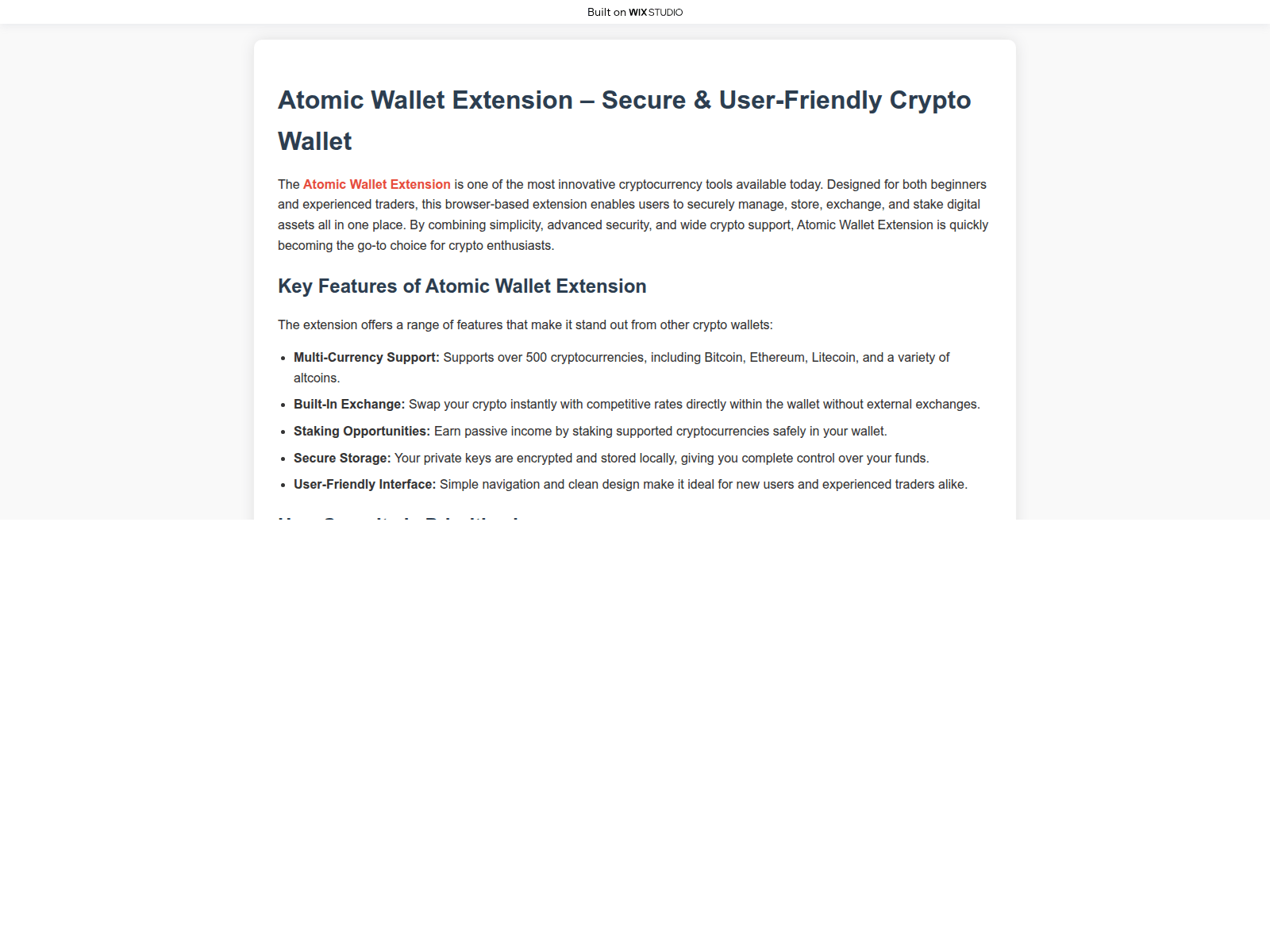 Screenshot of my-atomicc-io.wixstudio.com
