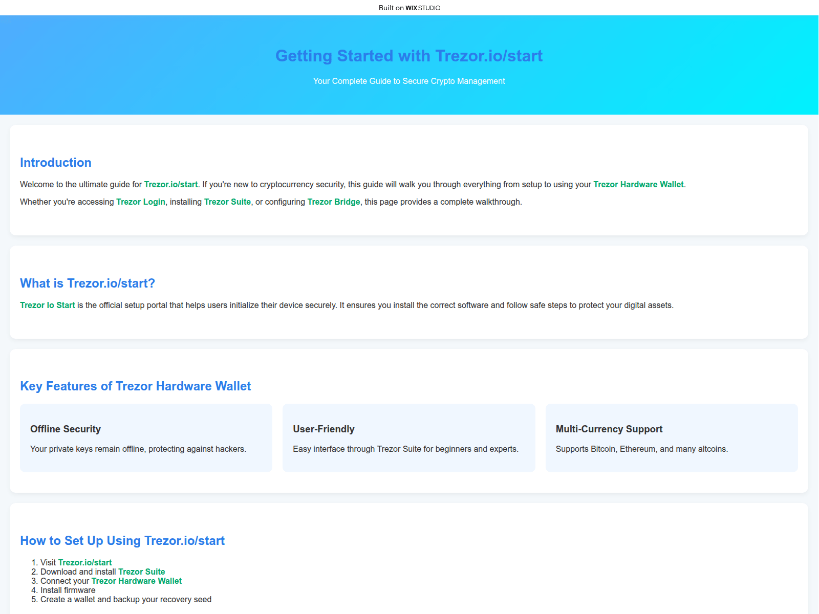 Screenshot of learn-tresor.wixstudio.com