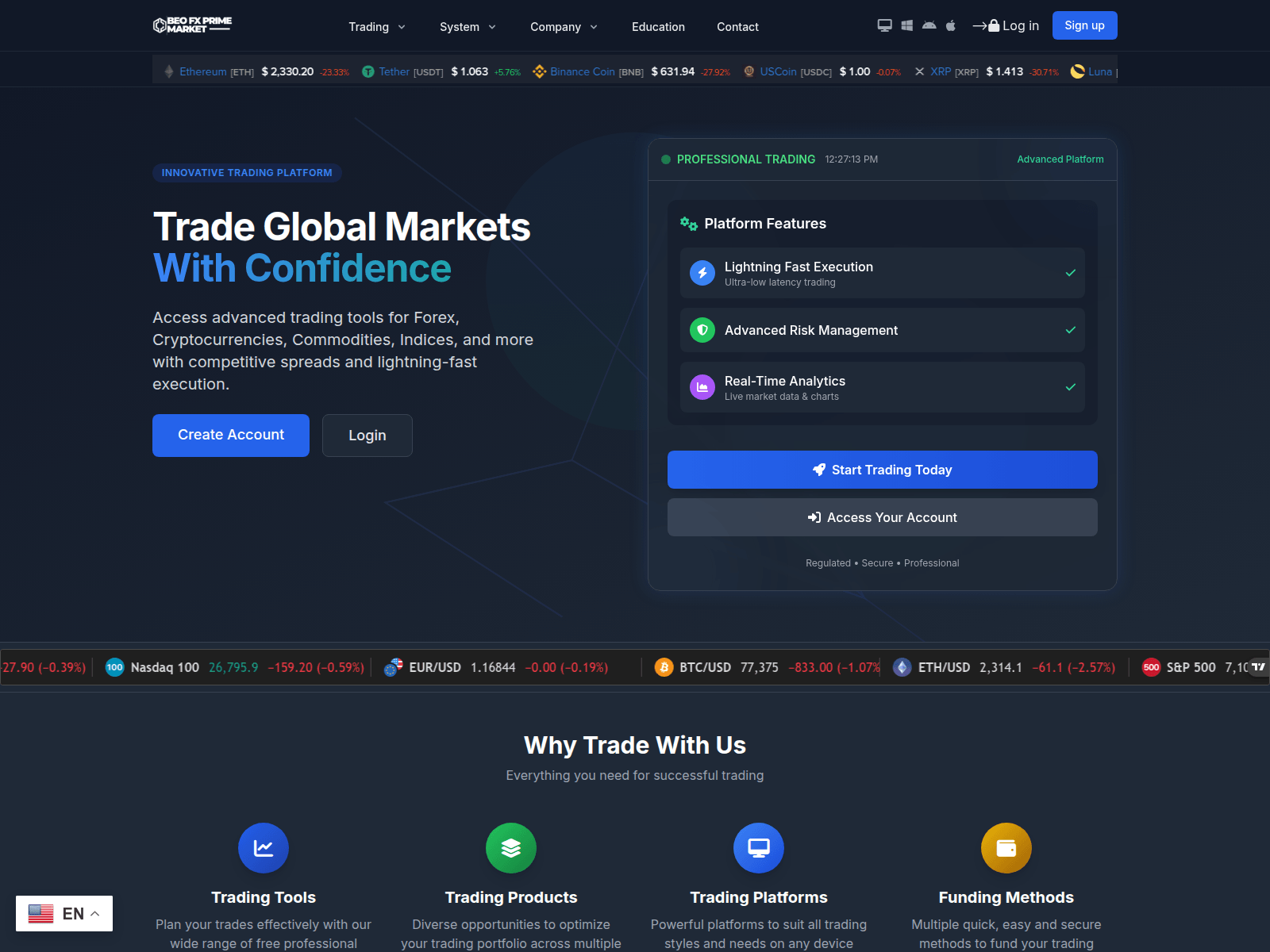 Screenshot of beofxprimemarket.com