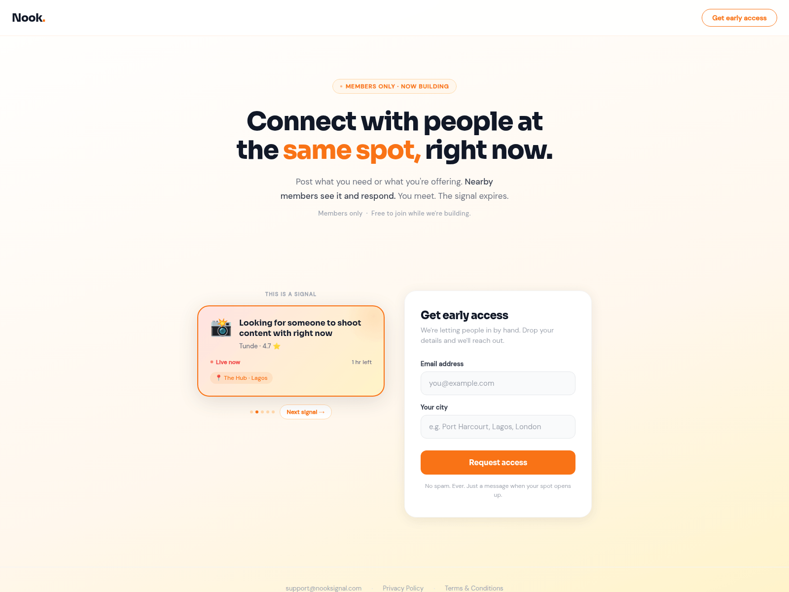 Screenshot of nooksignal.com