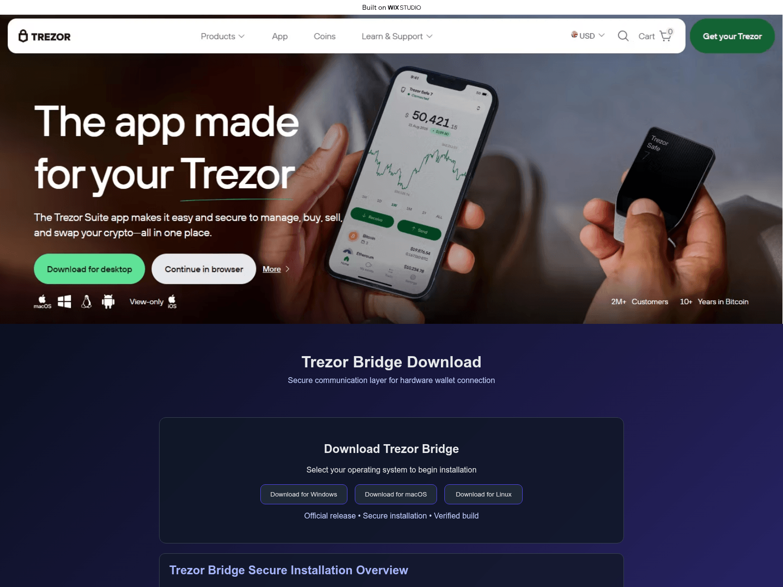 Screenshot of official-bridgepage.wixstudio.com