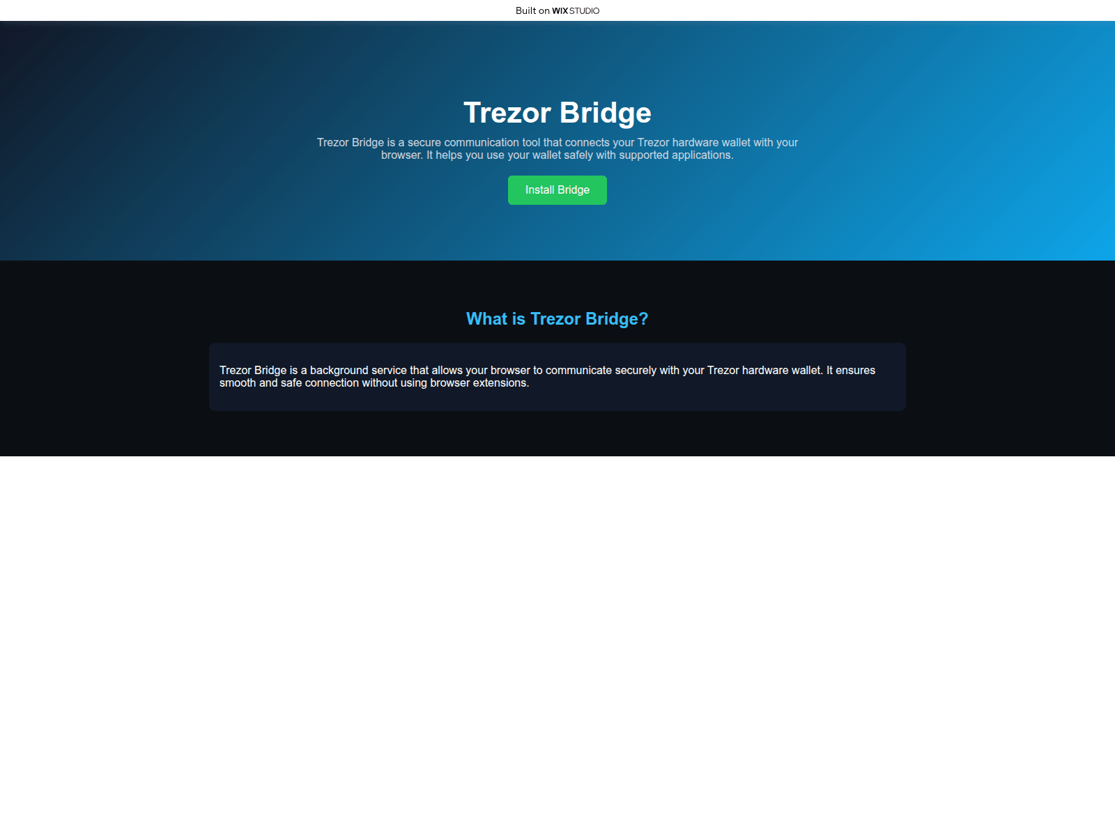 Screenshot of iobridge-startapp.wixstudio.com