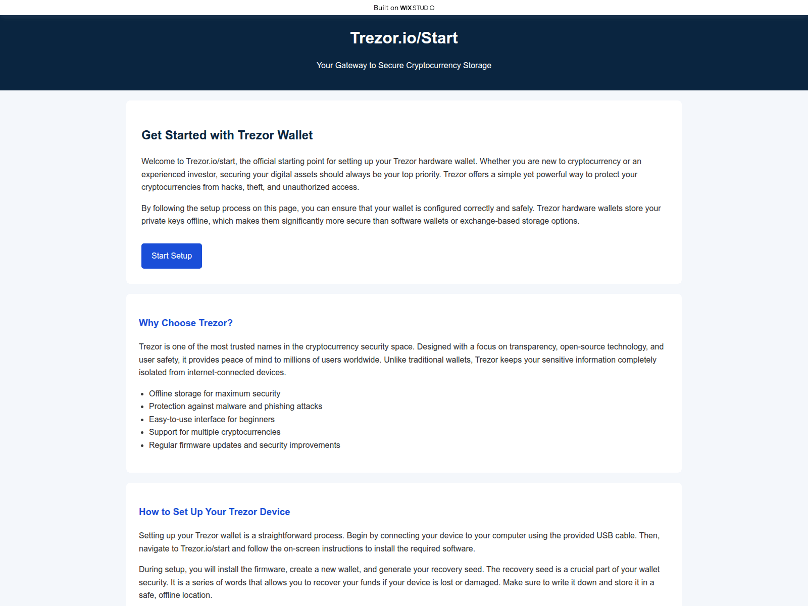 Screenshot of trezrrhome.wixstudio.com