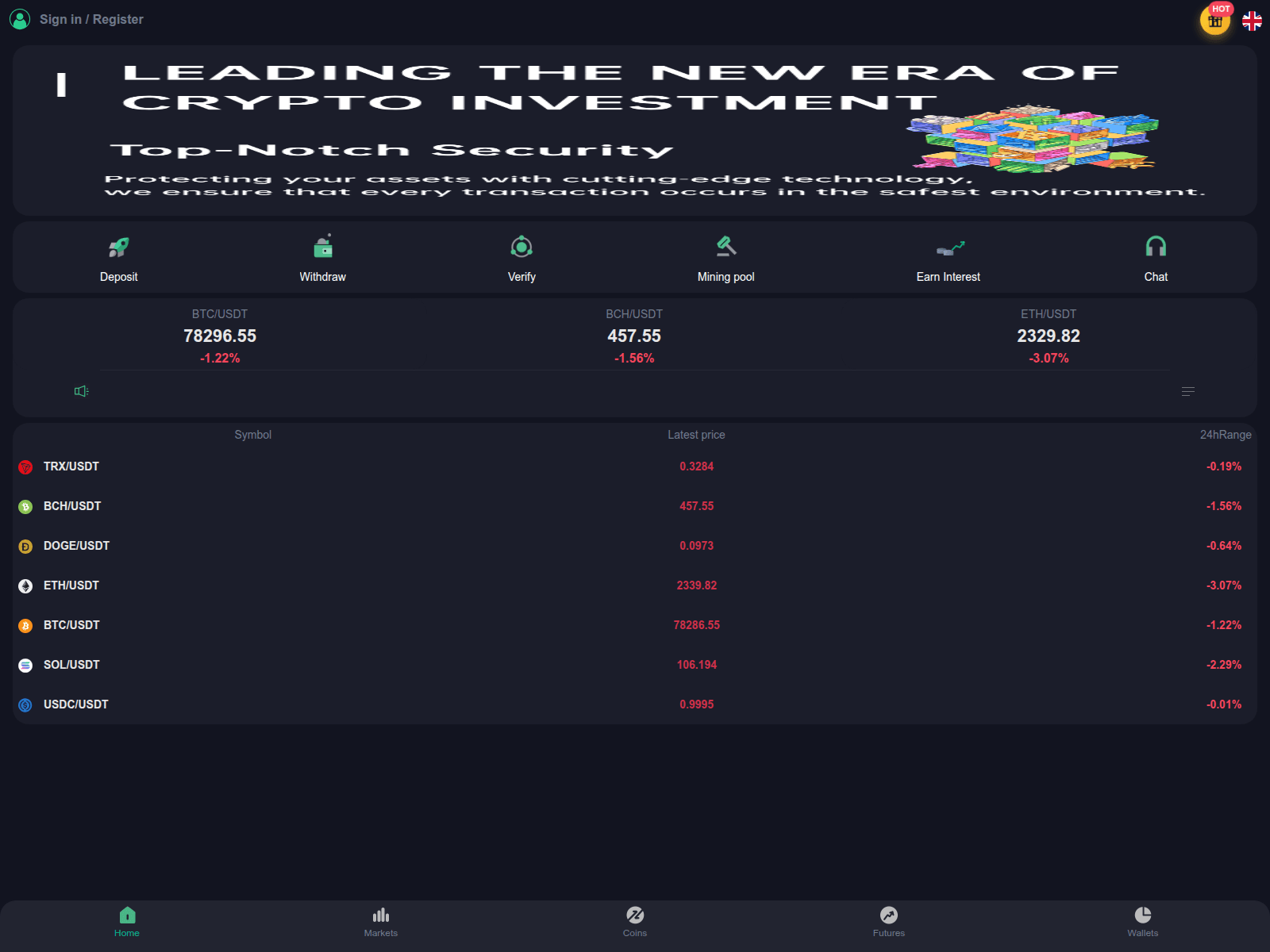 Screenshot of bitq.one