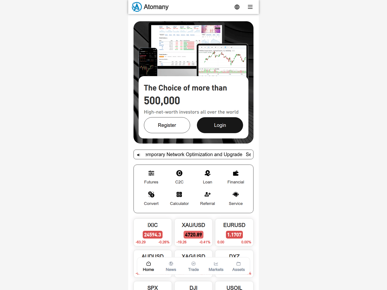 Screenshot of atomany.biz