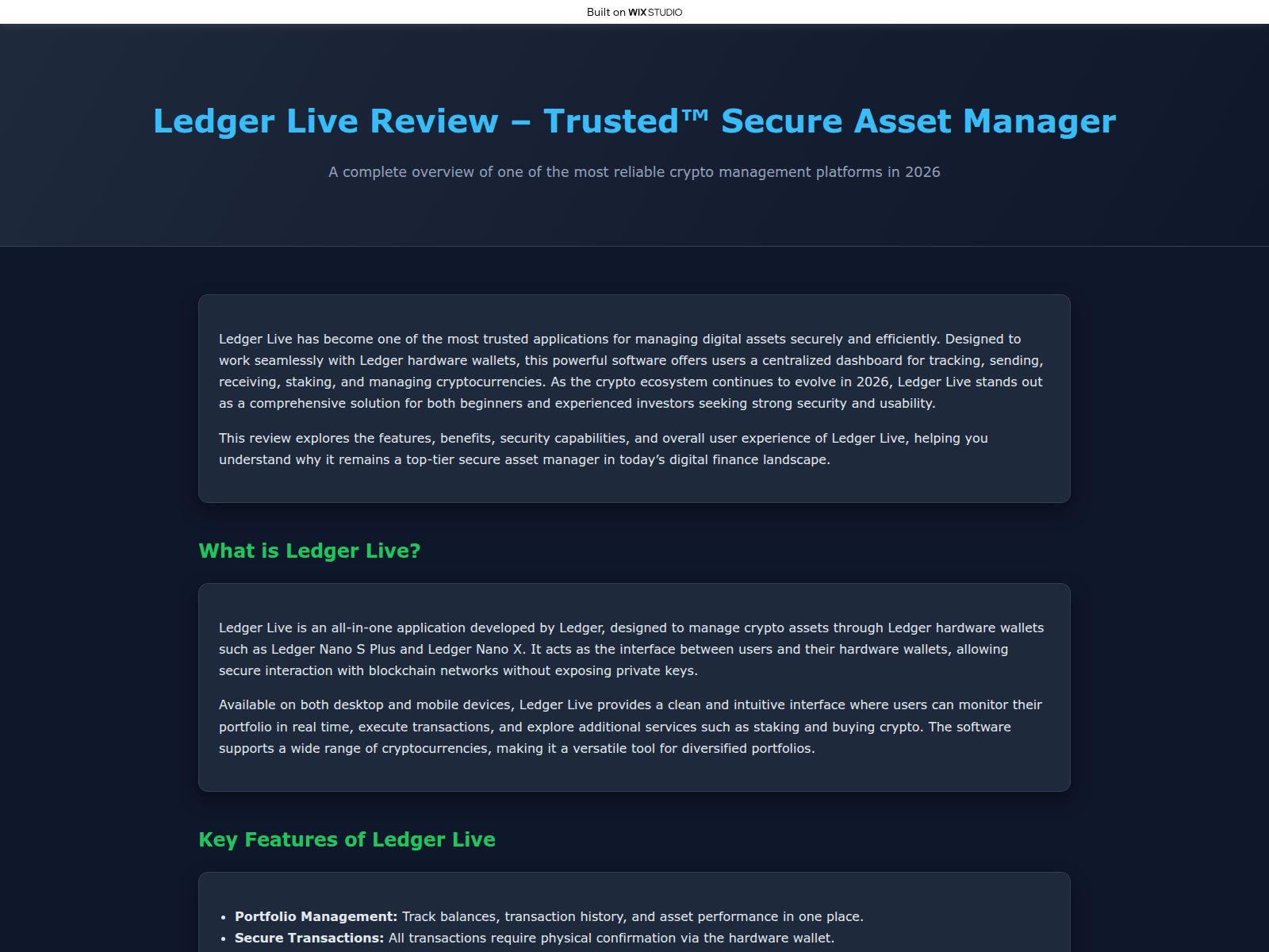 Screenshot of started-live-logon.wixstudio.com