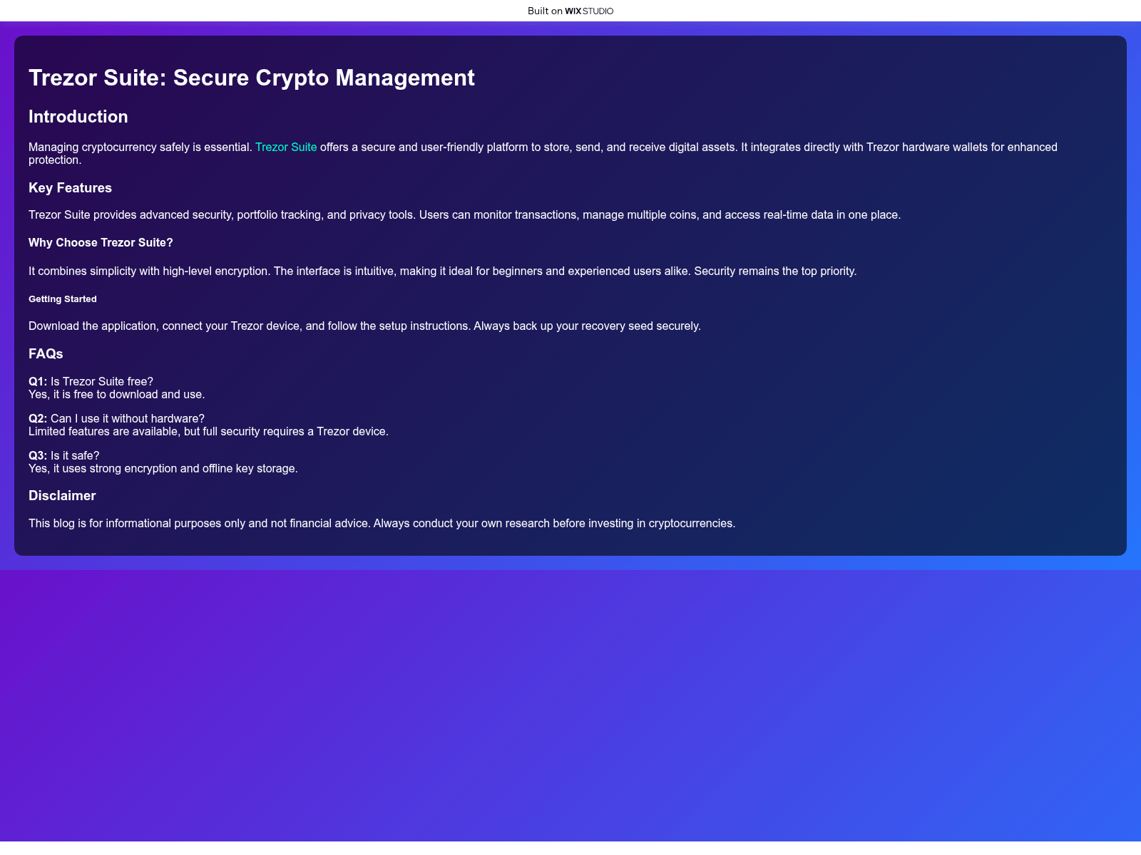 Screenshot of suitesdesktop.wixstudio.com