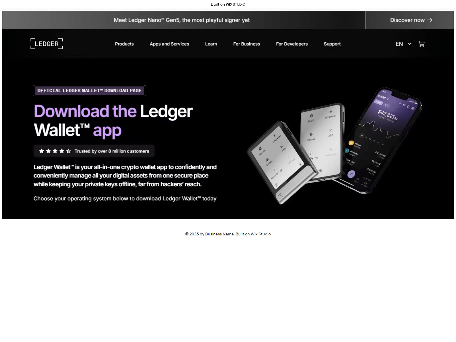 Screenshot of en-ledgr-live.wixstudio.com