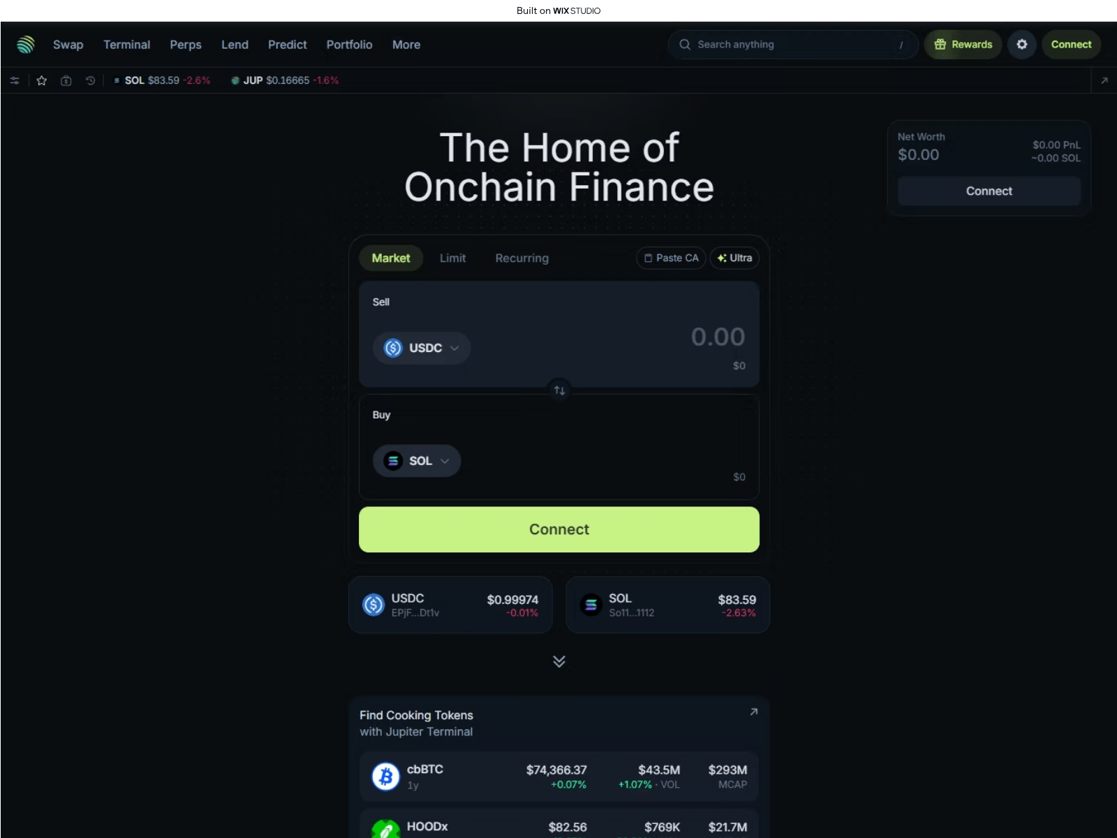 Screenshot of home-jupiter.wixstudio.com