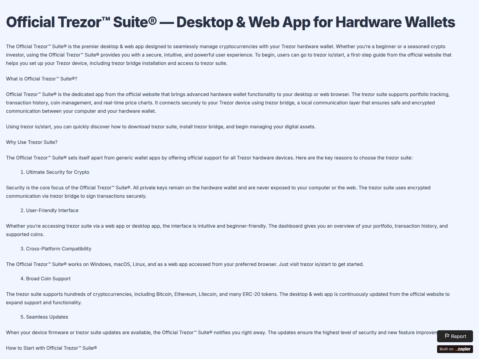 Screenshot of treger-suitee.zapier.app