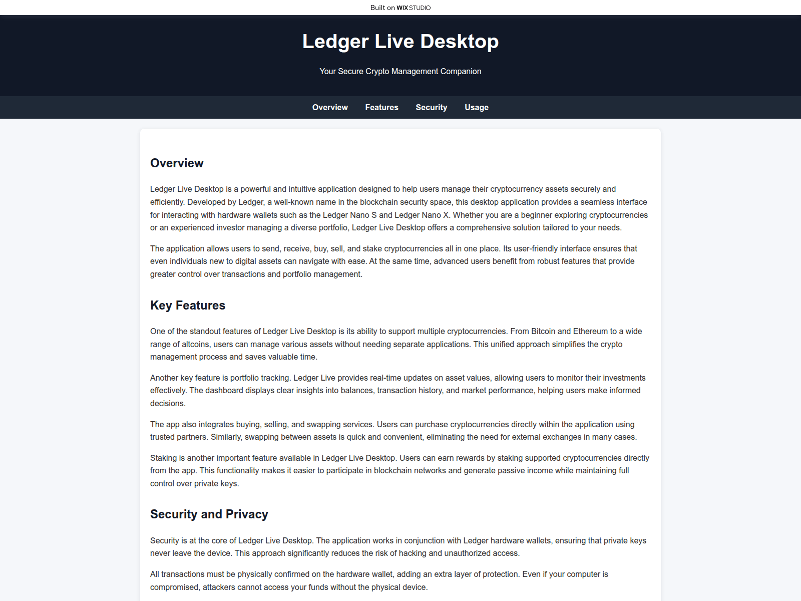 Screenshot of desktop-used.wixstudio.com